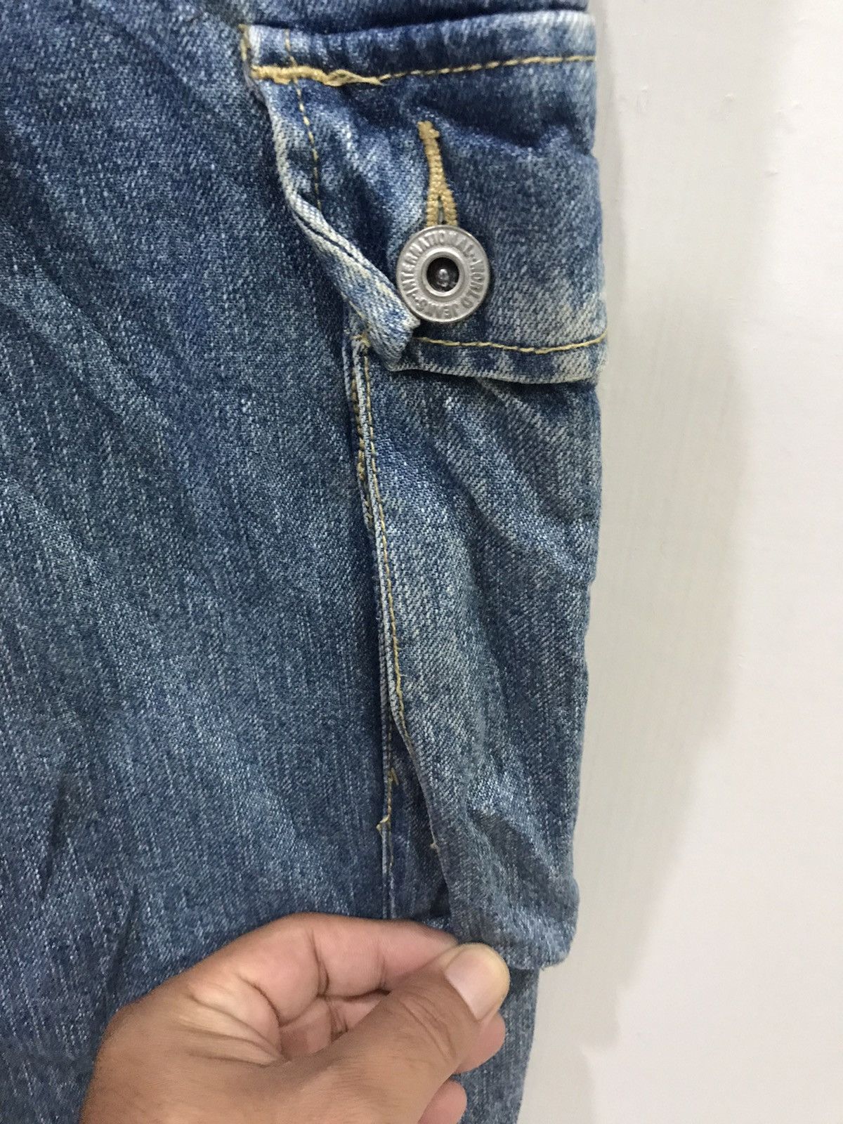 Japanese Brand Vintage Japan Made Monkey USN Design Short Denim Overall Size US 37 - 9 Thumbnail