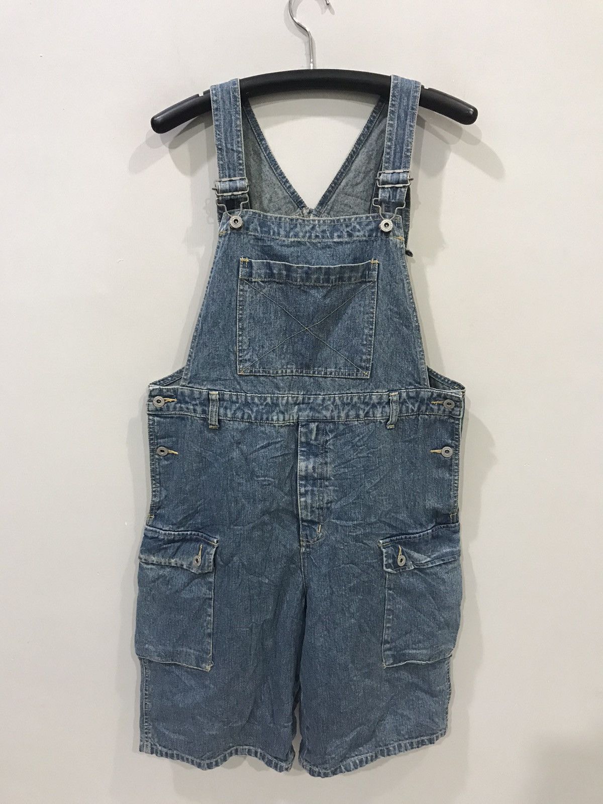 Japanese Brand Vintage Japan Made Monkey USN Design Short Denim Overall Size US 37 - 1 Thumbnail