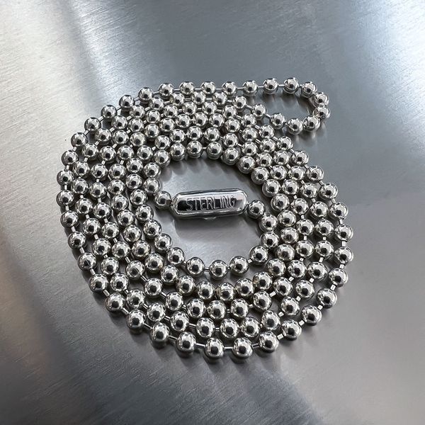 Chrome Hearts CHROME HEARTS STERLING SILVER BALL CHAIN NECKLACE 30