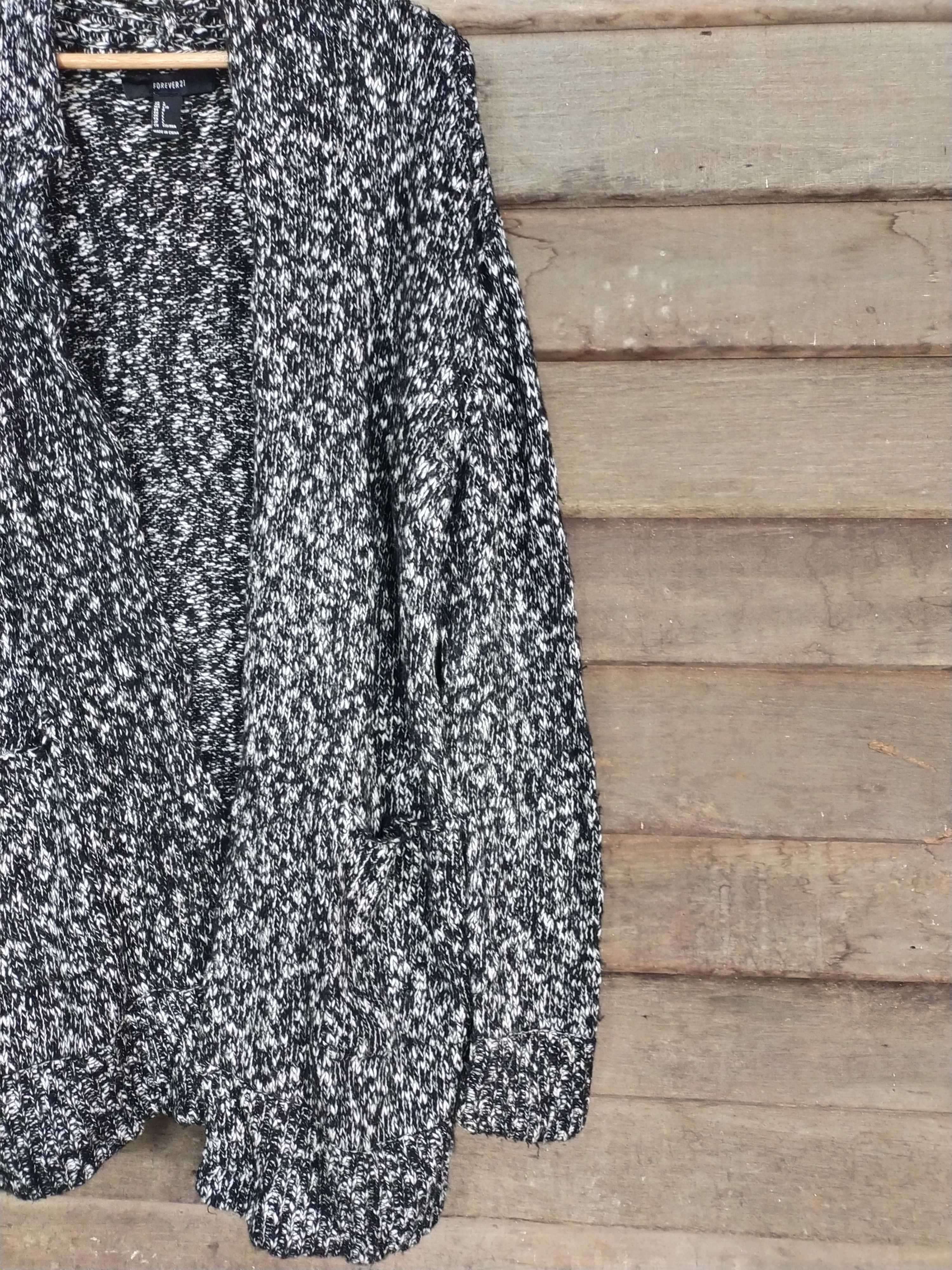 Forever 21 Forever 21 black cardigan knitwear japan #S203 Size L / US 10 / IT 46 - 4 Thumbnail