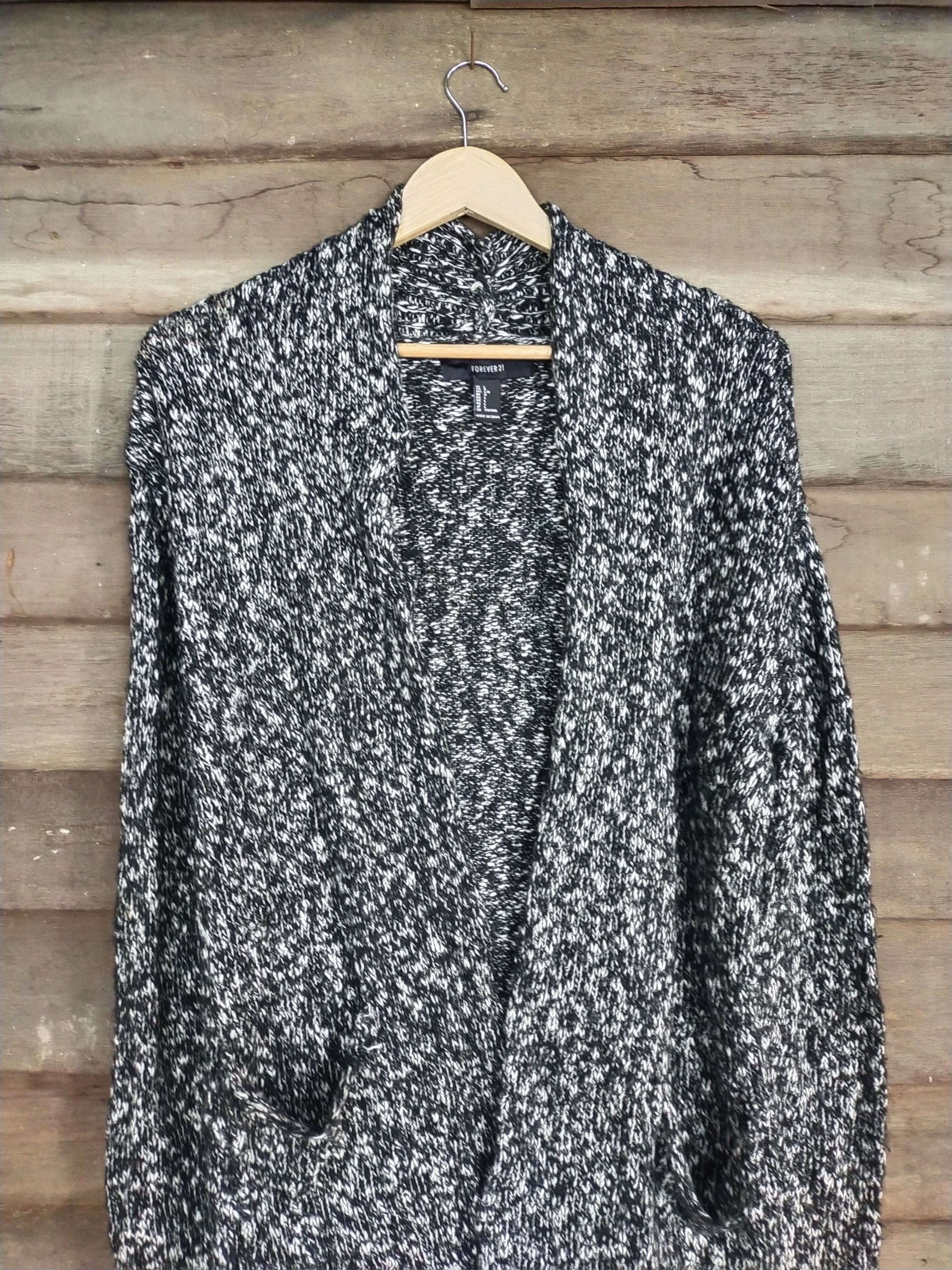 Forever 21 Forever 21 black cardigan knitwear japan #S203 Size L / US 10 / IT 46 - 2 Thumbnail