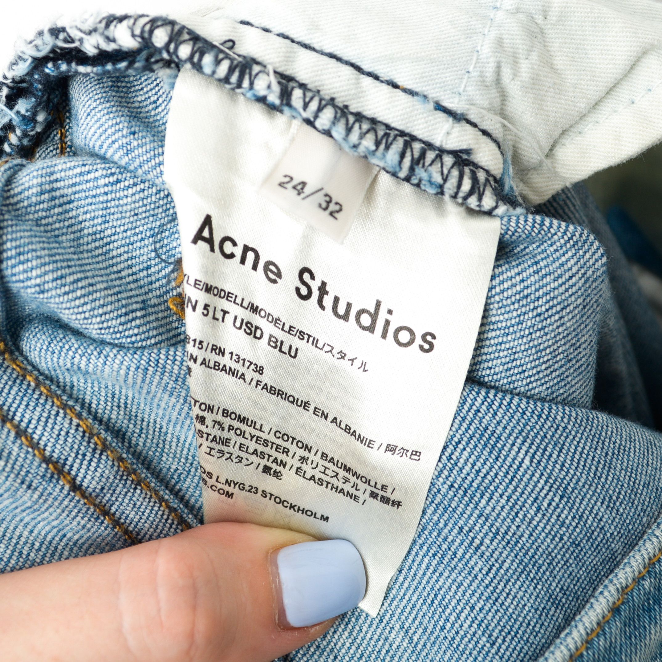 Acne Studios SKIN 5 LT USD BLU Jeans W24 L32 Denim Skinny Pants Slim Zip Size 24" / US 00 / IT 34 - 4 Thumbnail