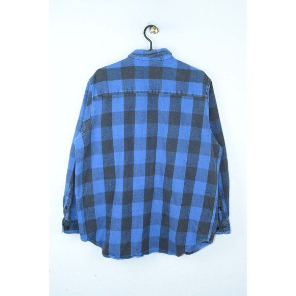 FiveBrother VTG FiveBrother Blue & Black Tartan Thick Chamois Overshirt Size US XL / EU 56 / 4 - 5 Thumbnail