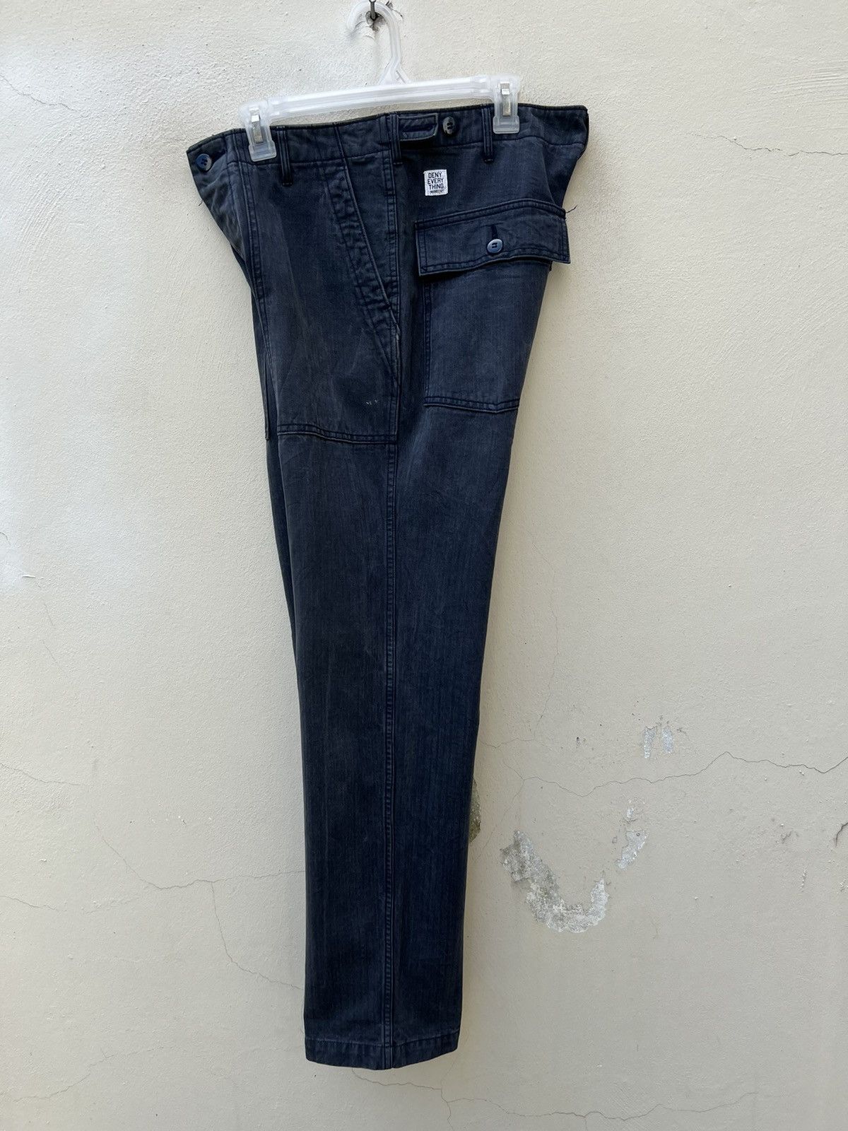 GOODENOUGH Madehectic Japan Sun Fade Navy Blue HBT Stripe Fatigue Pant Size US 32 / EU 48 - 21 Thumbnail
