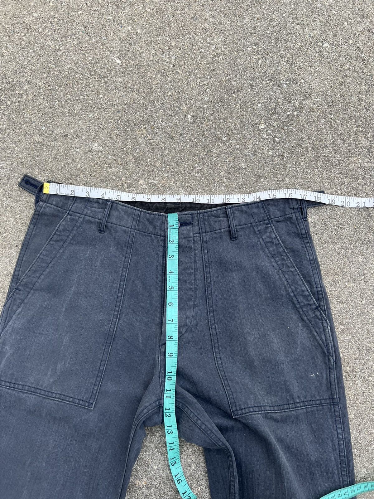 GOODENOUGH Madehectic Japan Sun Fade Navy Blue HBT Stripe Fatigue Pant Size US 32 / EU 48 - 2 Thumbnail