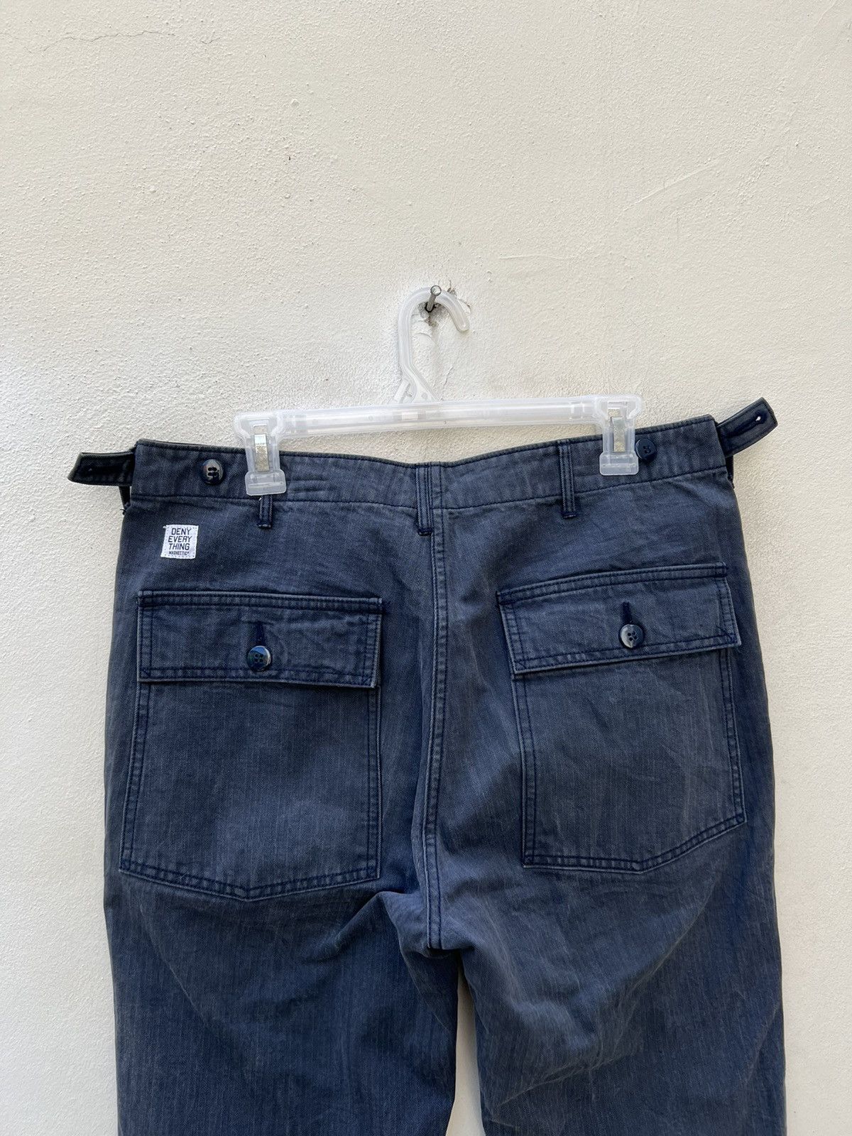 GOODENOUGH Madehectic Japan Sun Fade Navy Blue HBT Stripe Fatigue Pant Size US 32 / EU 48 - 15 Thumbnail