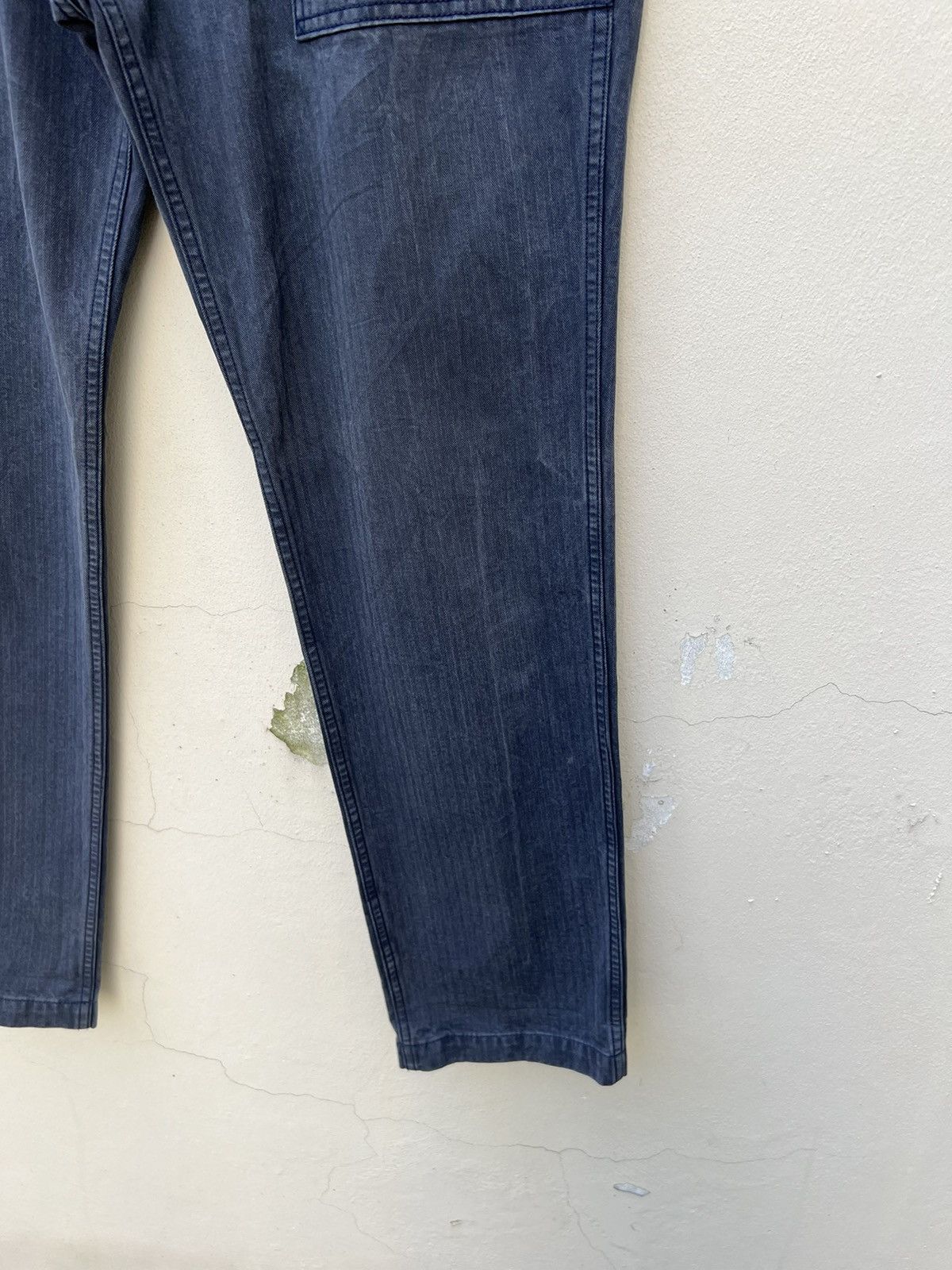 GOODENOUGH Madehectic Japan Sun Fade Navy Blue HBT Stripe Fatigue Pant Size US 32 / EU 48 - 12 Thumbnail