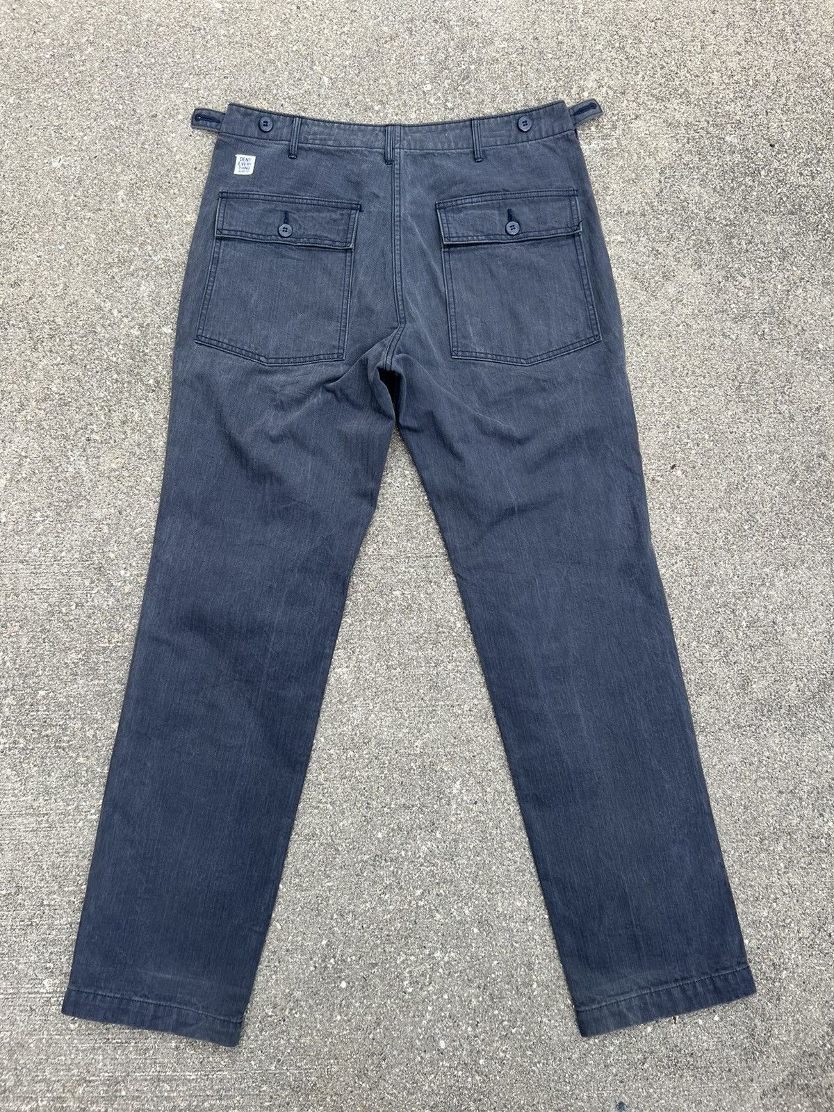 GOODENOUGH Madehectic Japan Sun Fade Navy Blue HBT Stripe Fatigue Pant Size US 32 / EU 48 - 5 Thumbnail