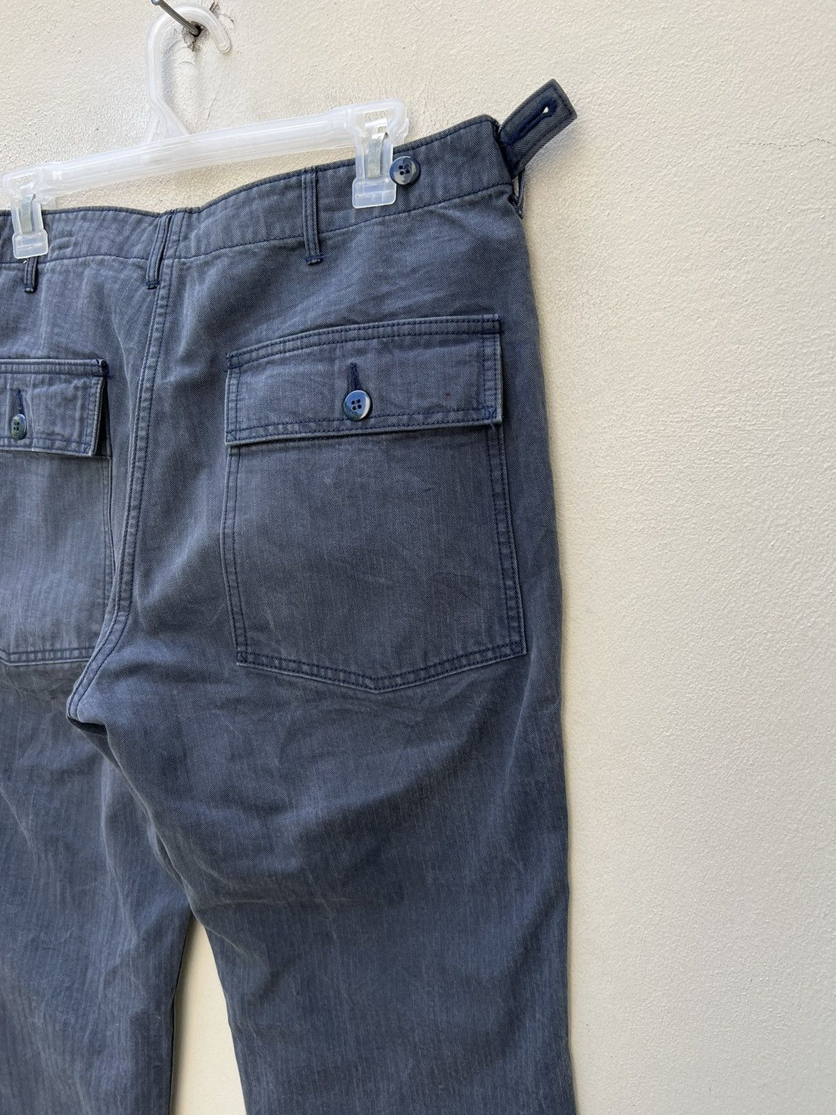 GOODENOUGH Madehectic Japan Sun Fade Navy Blue HBT Stripe Fatigue Pant Size US 32 / EU 48 - 18 Thumbnail