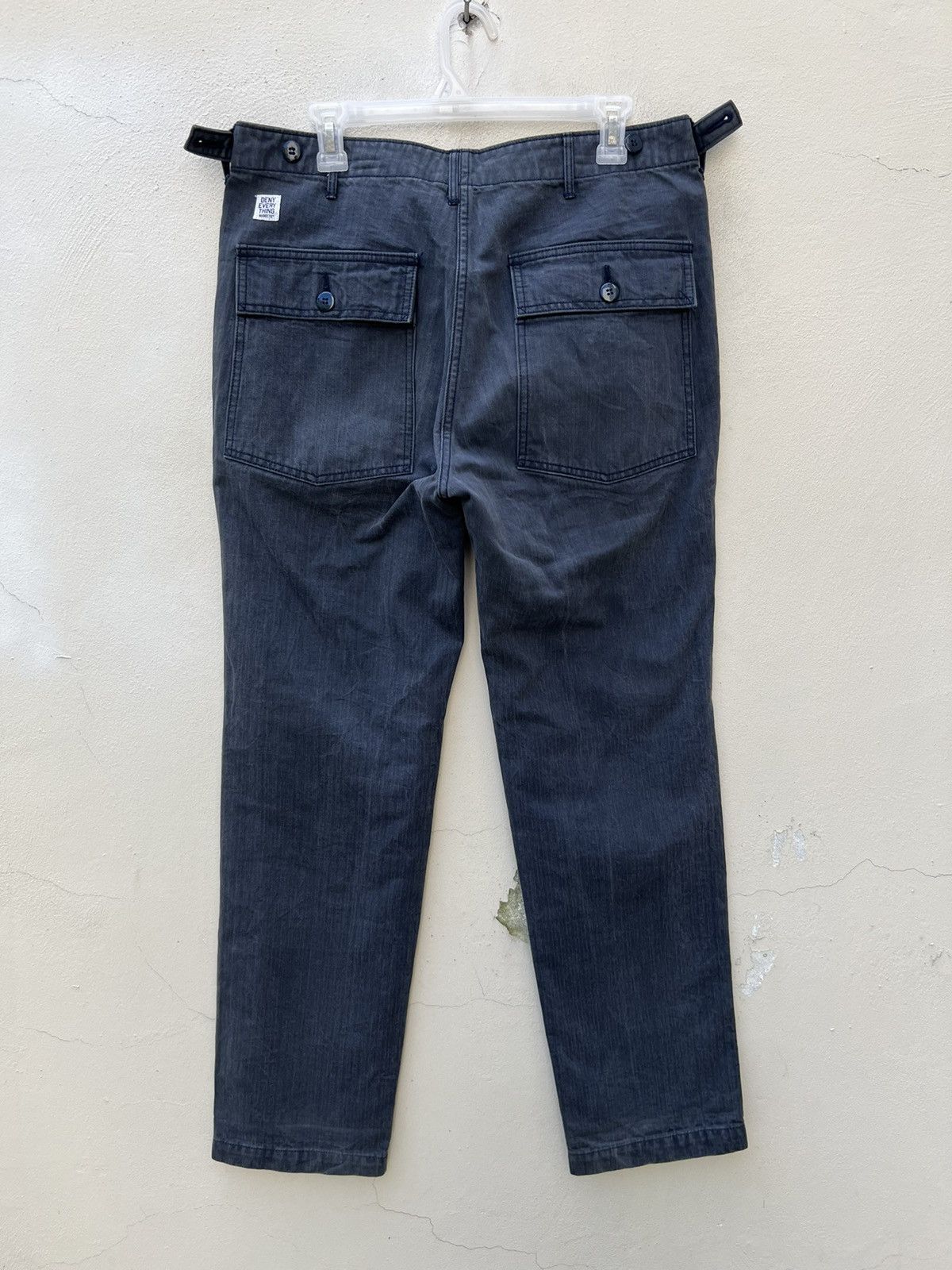 GOODENOUGH Madehectic Japan Sun Fade Navy Blue HBT Stripe Fatigue Pant Size US 32 / EU 48 - 14 Thumbnail