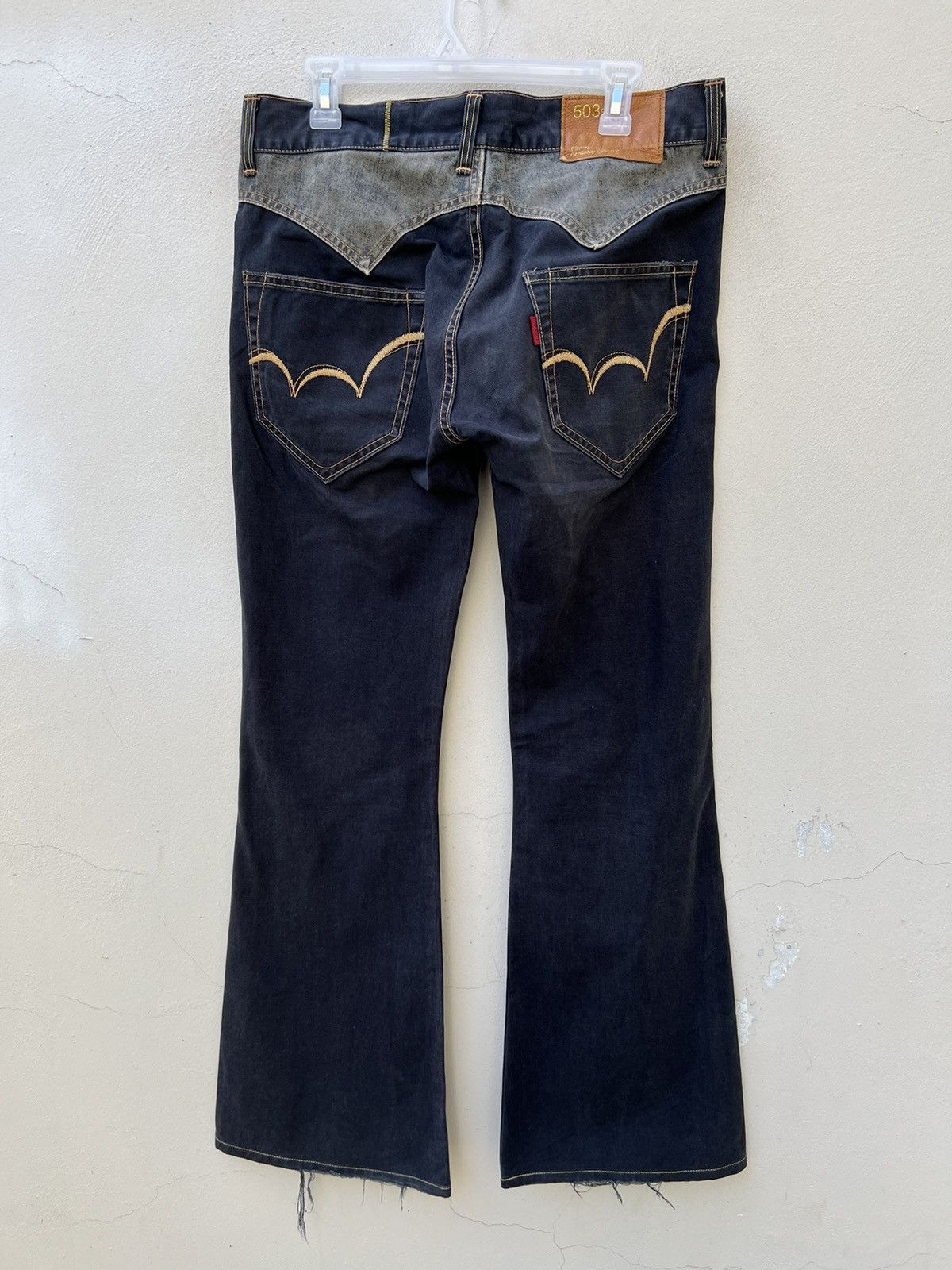 Edwin Vintage Edwin Japan Sun Fade Black Flare Jeans Westerner Size US 31 - 14 Thumbnail