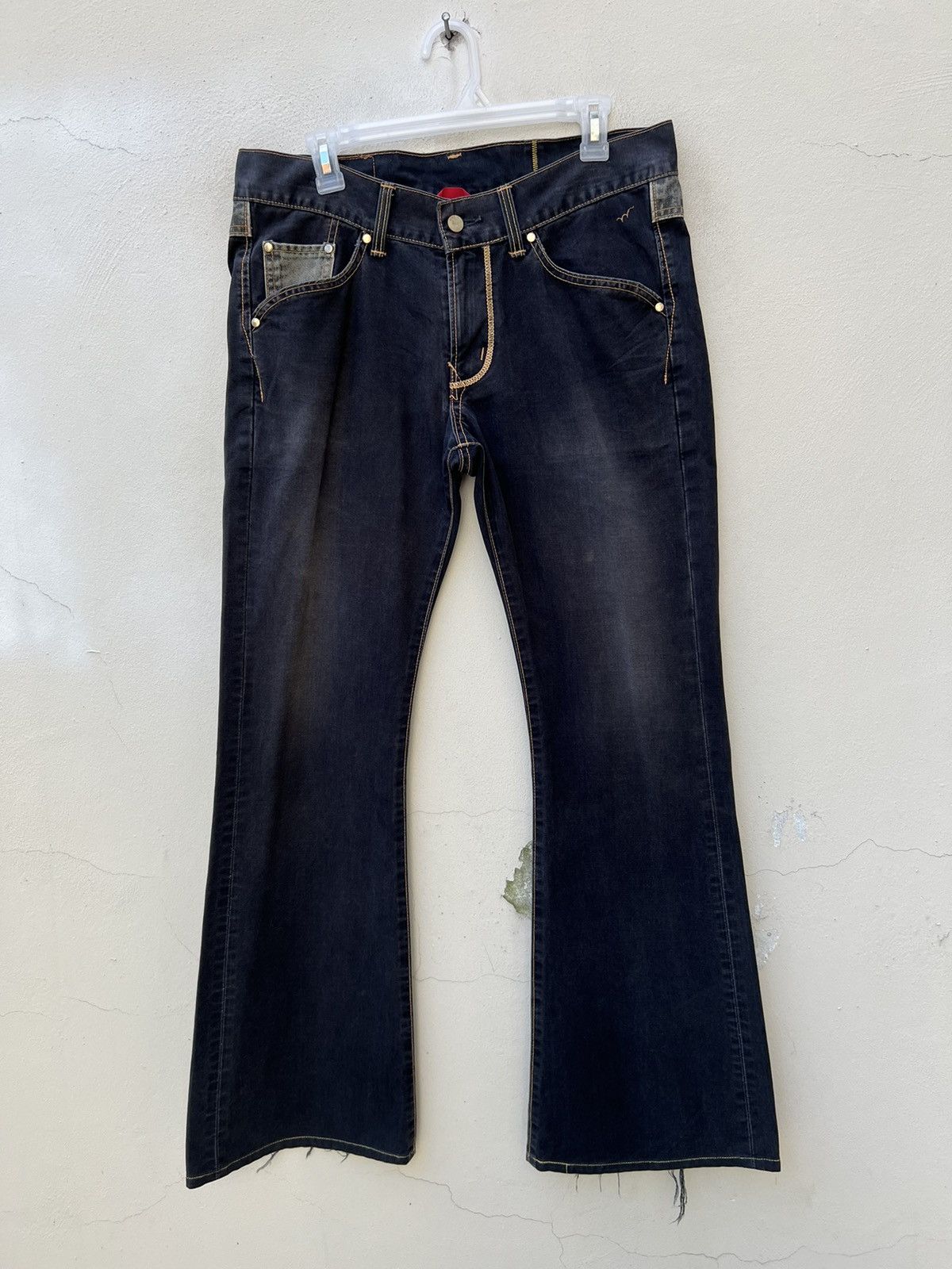 Edwin Vintage Edwin Japan Sun Fade Black Flare Jeans Westerner Size US 31 - 6 Thumbnail