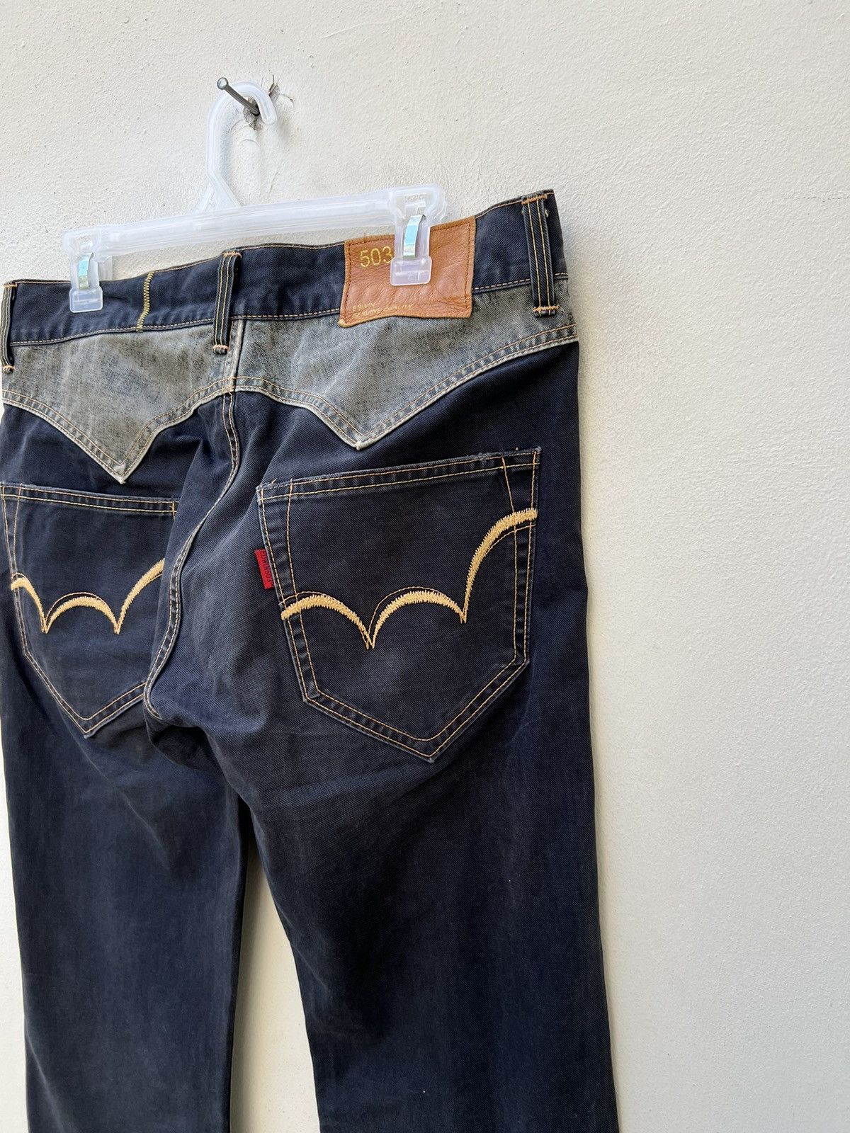 Edwin Vintage Edwin Japan Sun Fade Black Flare Jeans Westerner Size US 31 - 17 Thumbnail