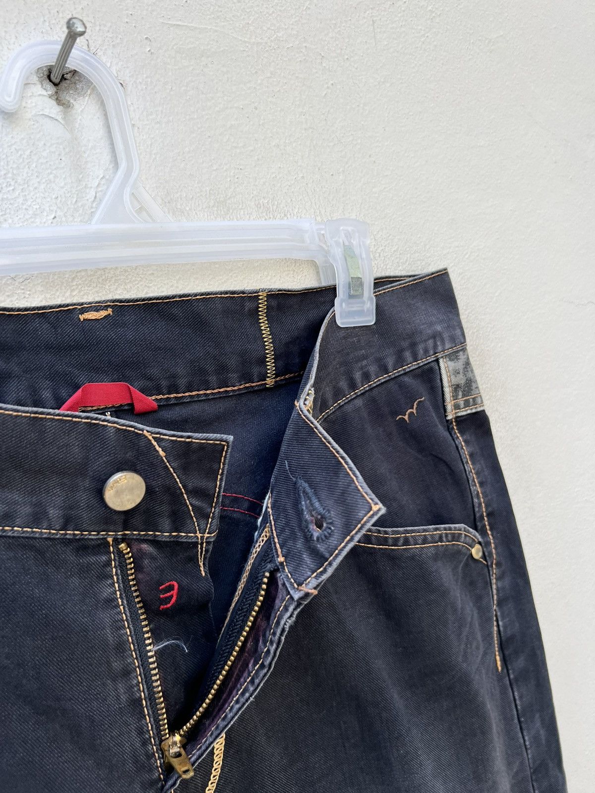 Edwin Vintage Edwin Japan Sun Fade Black Flare Jeans Westerner Size US 31 - 8 Thumbnail