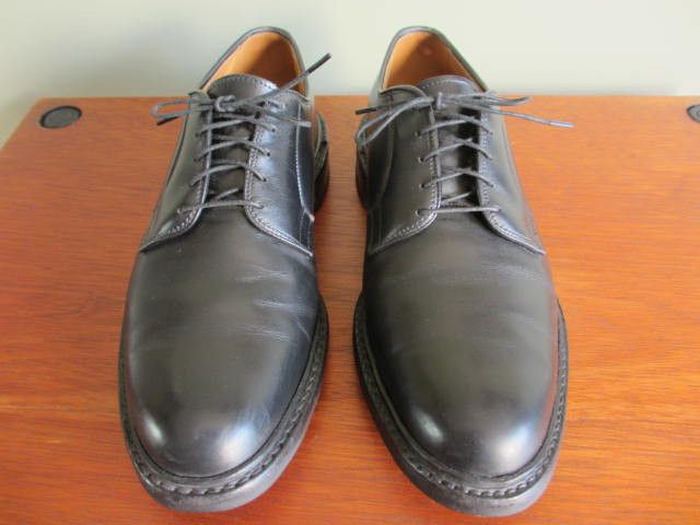 Allen Edmonds Warton black plain toe derby Vibram sole GYW EUC