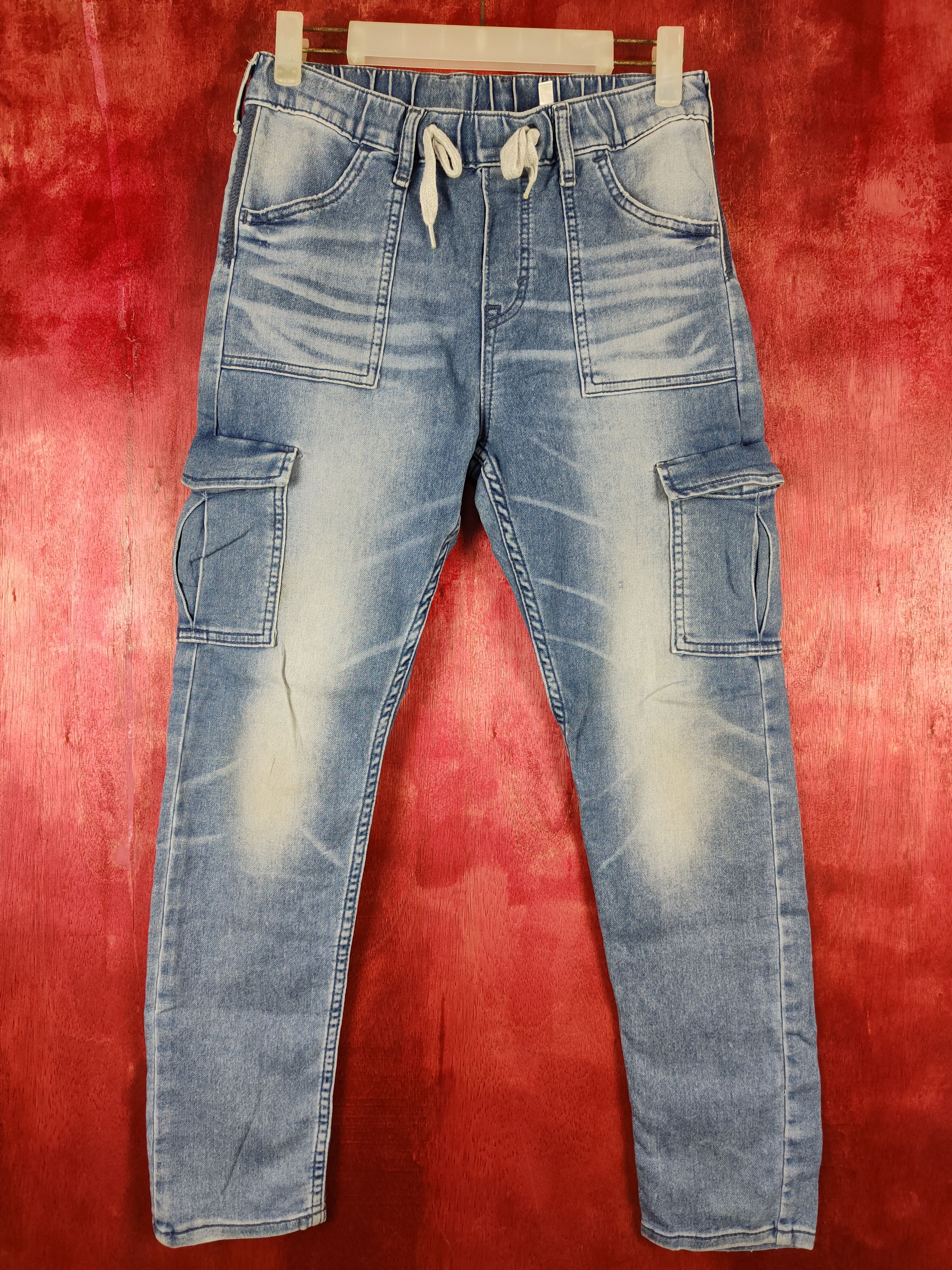 image of Vintage Jogger&denim Blue Soft Jeans Multipocket 4838, Women's (Size 26)