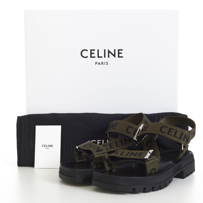 CELINE 26S CROSS-STRAP SANDALS IN BLACK WOOL