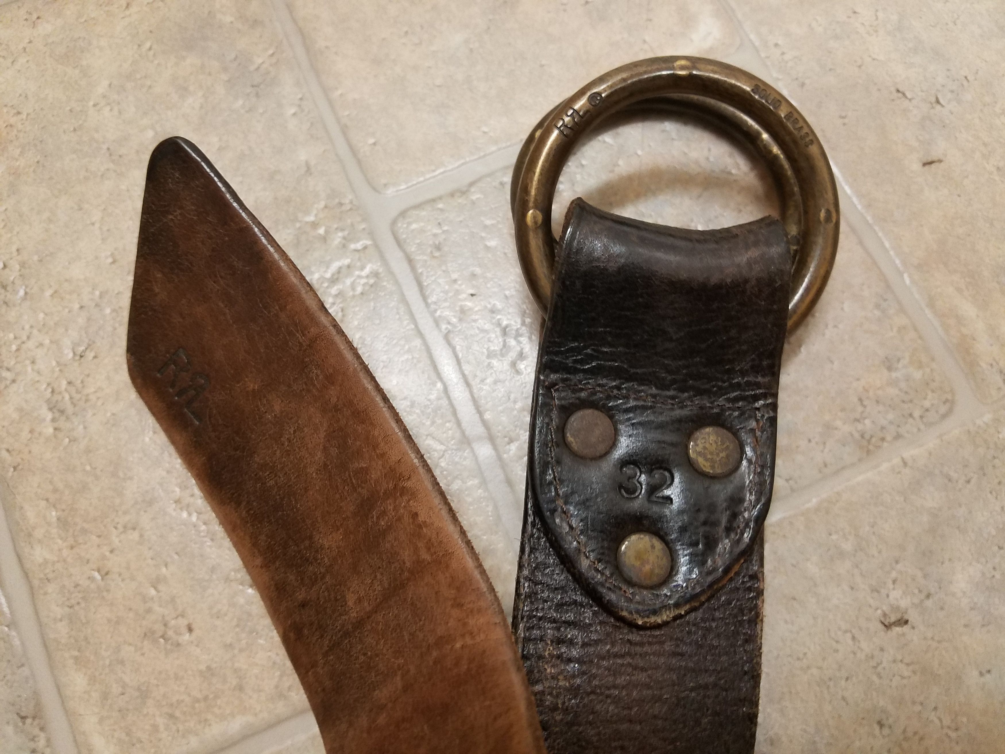 RRL Ralph Lauren RRL Vintage Double O Ring Leather Belt Grailed