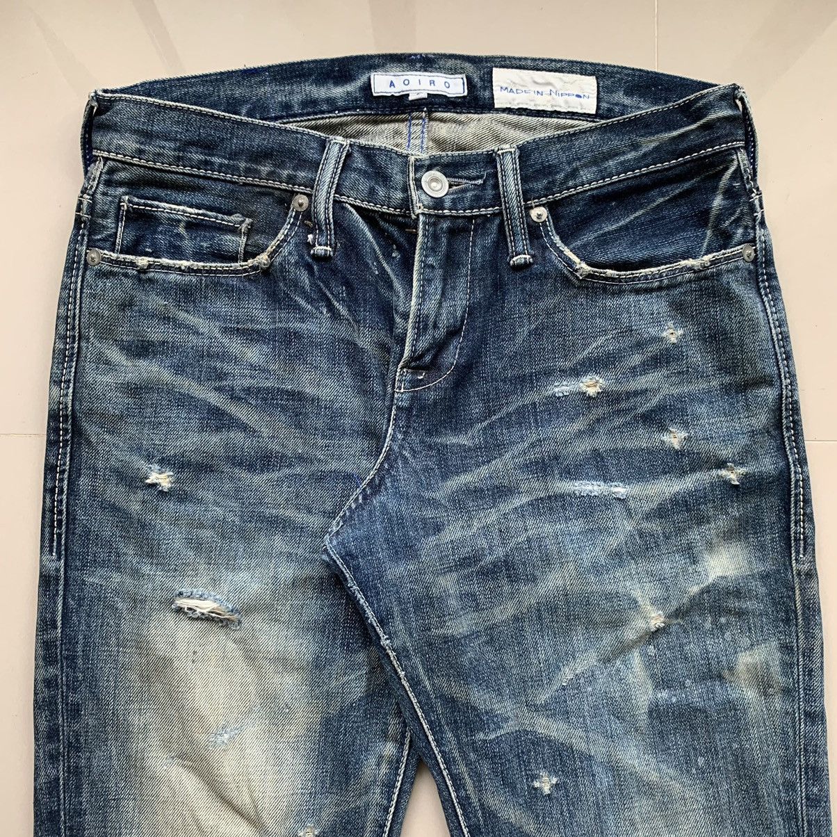 If Six Was Nine 2000s Aoiro Made In Nippon Distressed Denim Pants Size US 29 - 3 Thumbnail