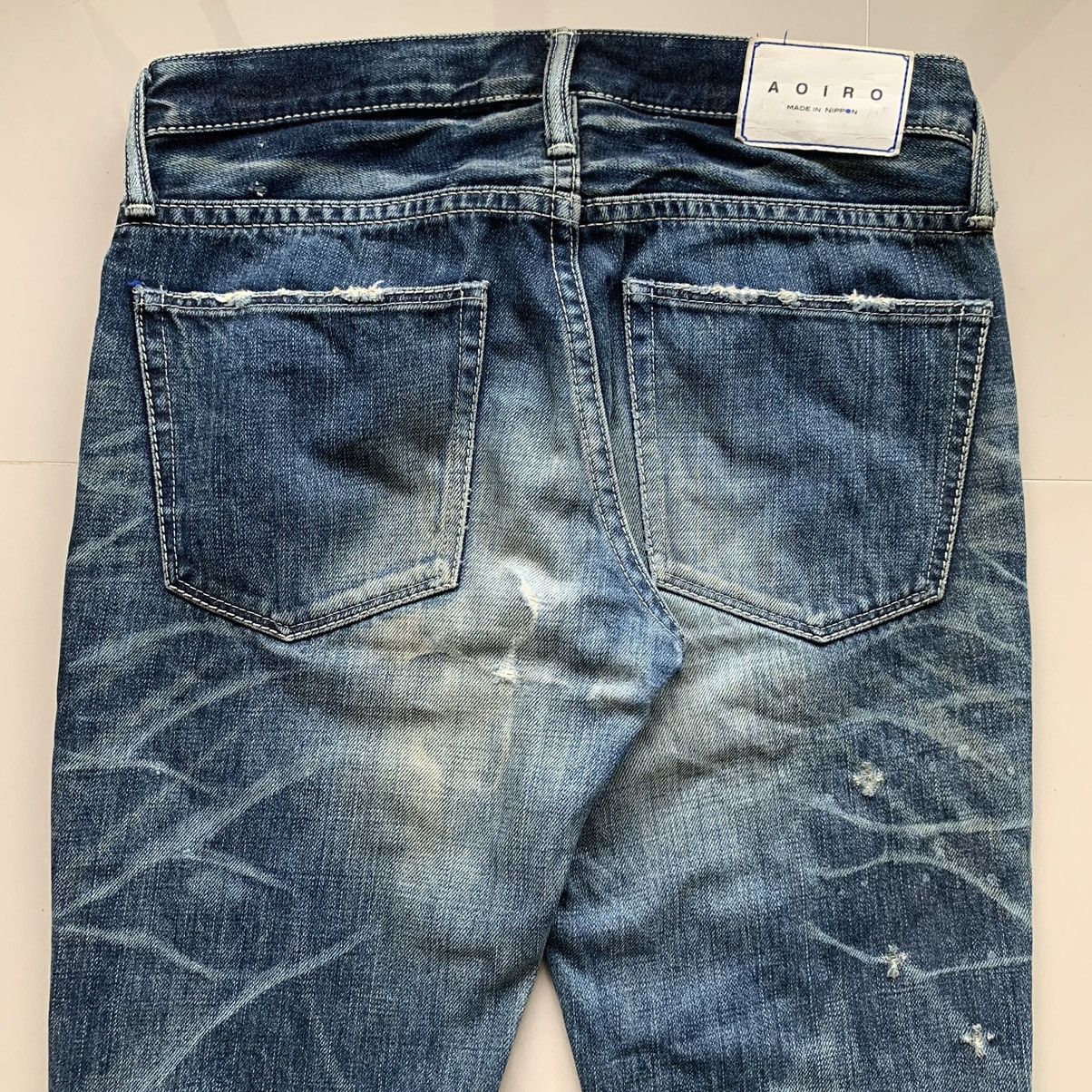 If Six Was Nine 2000s Aoiro Made In Nippon Distressed Denim Pants Size US 29 - 4 Thumbnail
