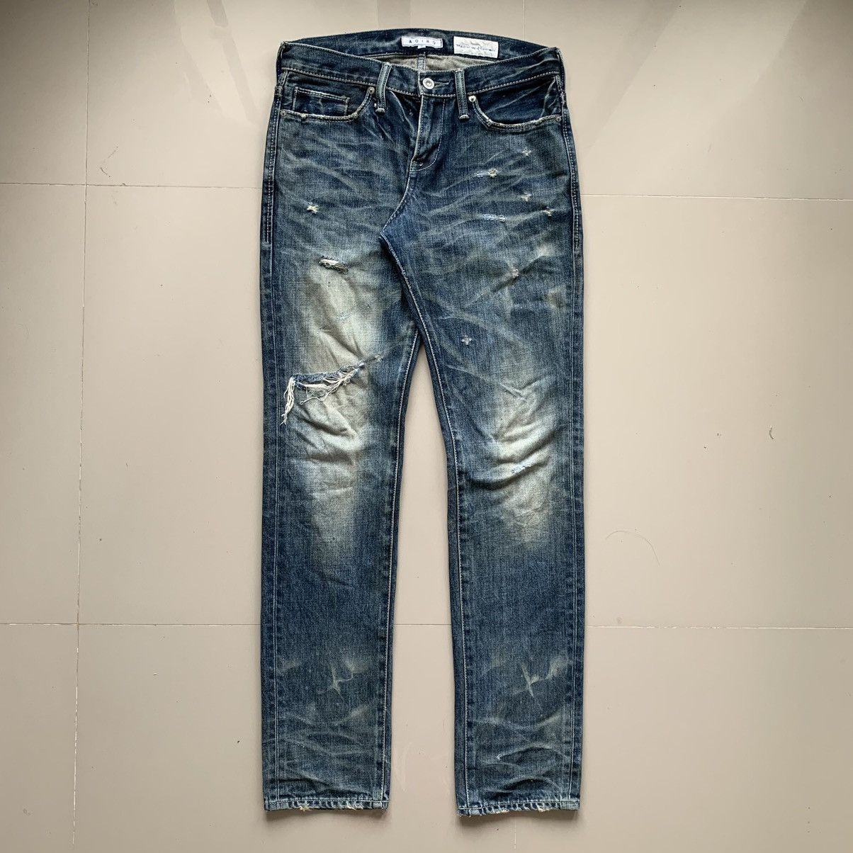 If Six Was Nine 2000s Aoiro Made In Nippon Distressed Denim Pants Size US 29 - 1 Thumbnail