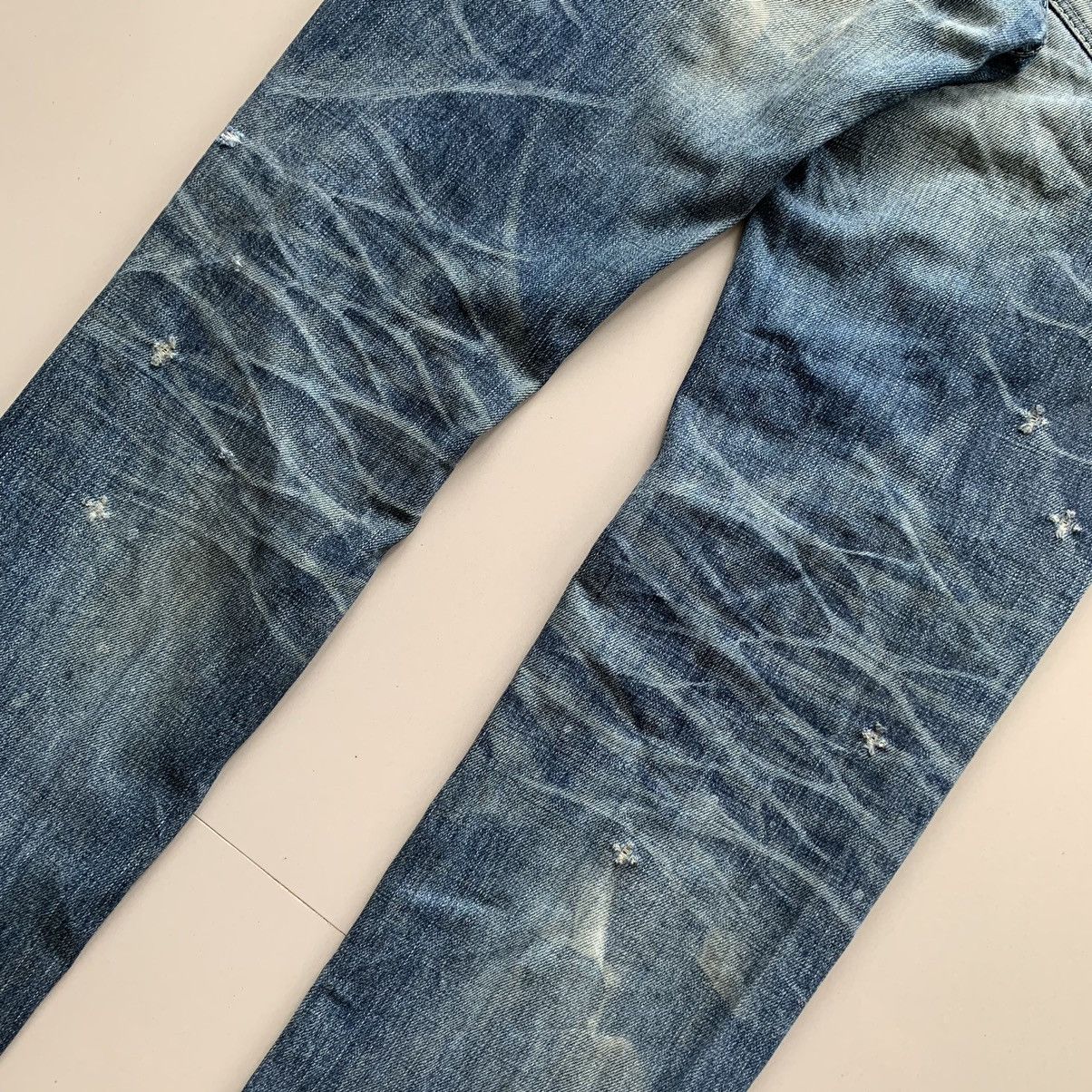 If Six Was Nine 2000s Aoiro Made In Nippon Distressed Denim Pants Size US 29 - 6 Thumbnail