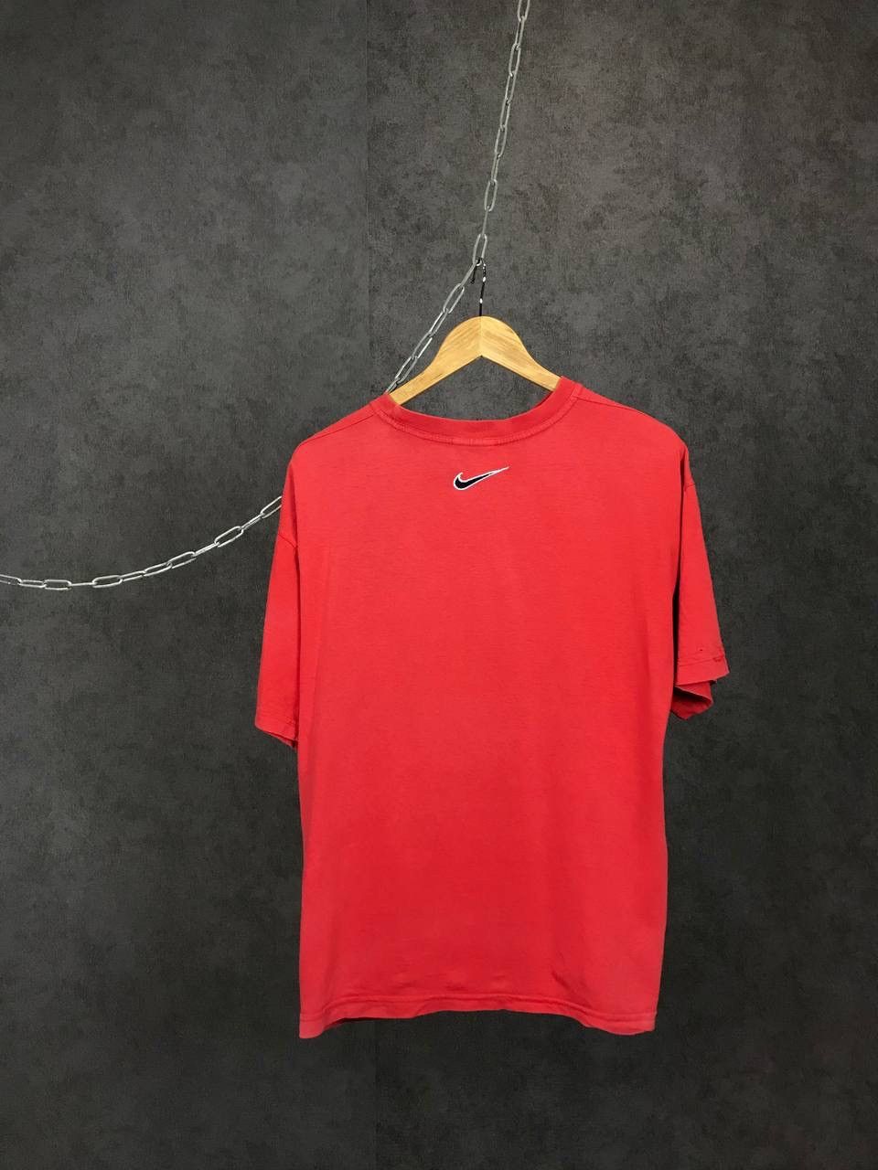 Nike × Vintage Nike swoosh streetwear vintage red tee Size US M / EU 48-50 / 2 - 4 Thumbnail