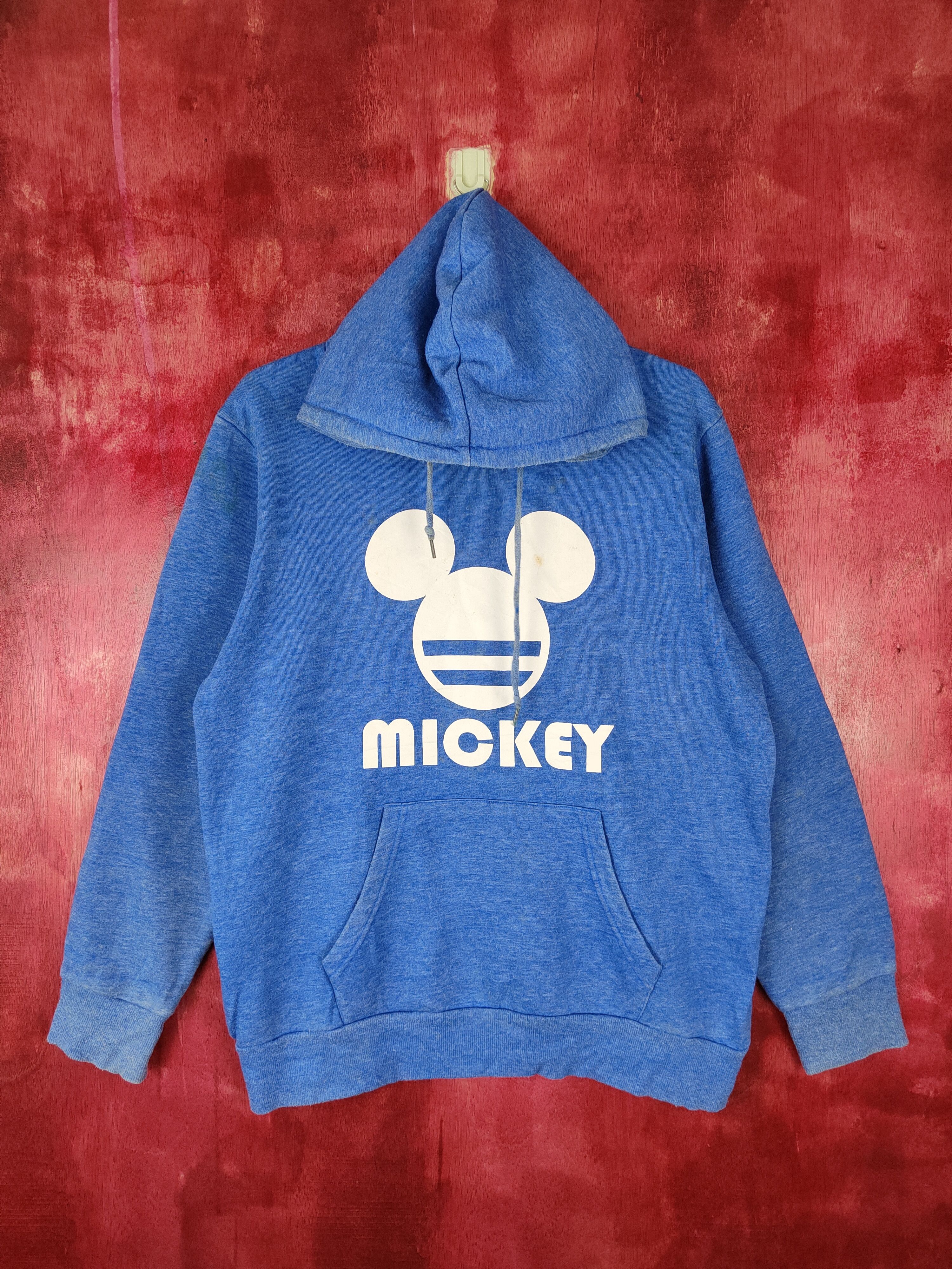 Disney × Mickey Mouse × Vintage Disney - Mickey Blue Hoodie Sweatshirt #4845 Size US M / EU 48-50 / 2 - 1 Thumbnail