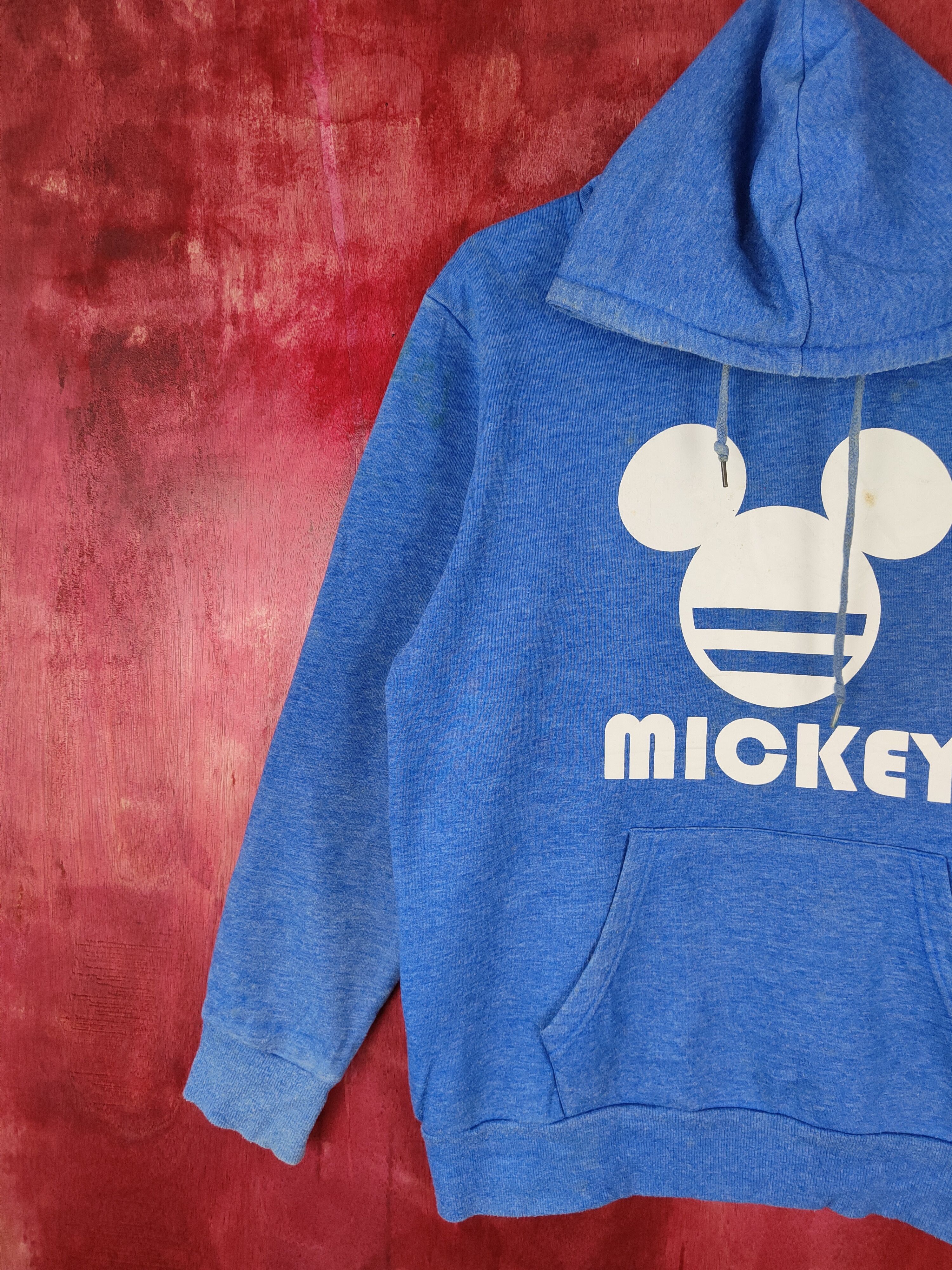 Disney × Mickey Mouse × Vintage Disney - Mickey Blue Hoodie Sweatshirt #4845 Size US M / EU 48-50 / 2 - 6 Thumbnail