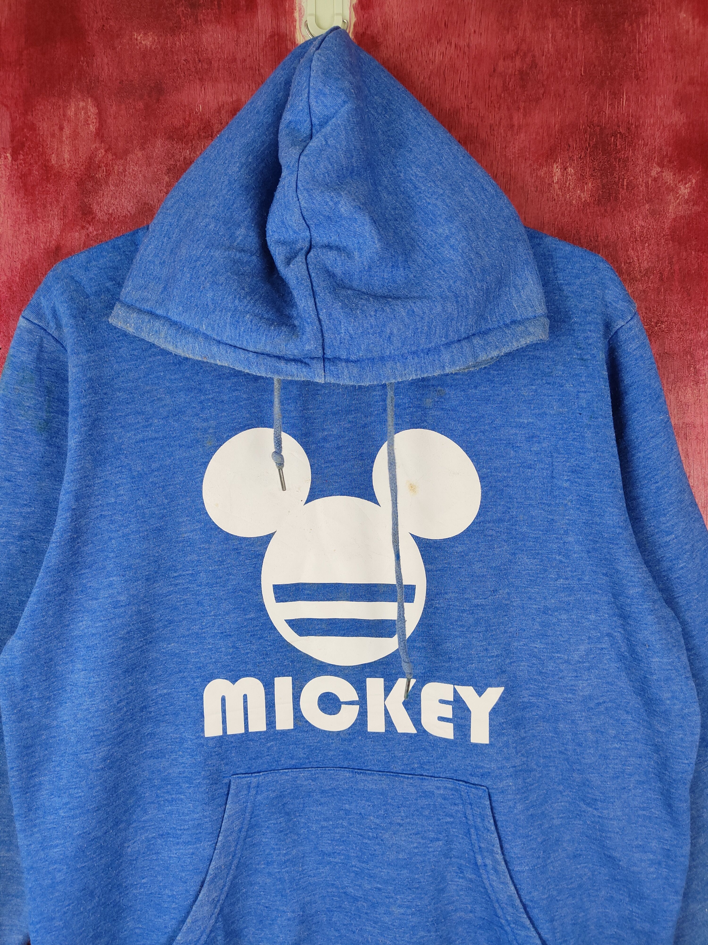 Disney × Mickey Mouse × Vintage Disney - Mickey Blue Hoodie Sweatshirt #4845 Size US M / EU 48-50 / 2 - 2 Thumbnail