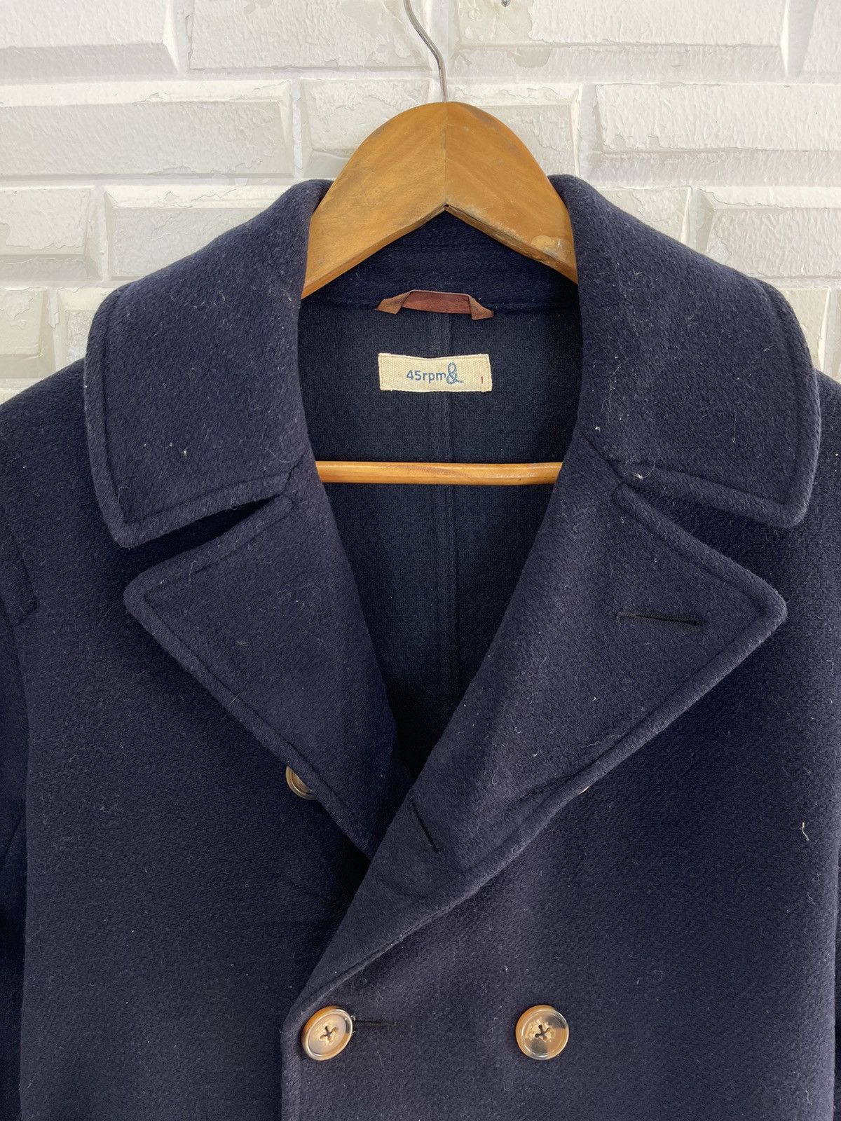 45rpm Vintage Kapital Designer 45rpm Dyed Indigo Wool Caban Size US S / EU 44-46 / 1 - 2 Thumbnail