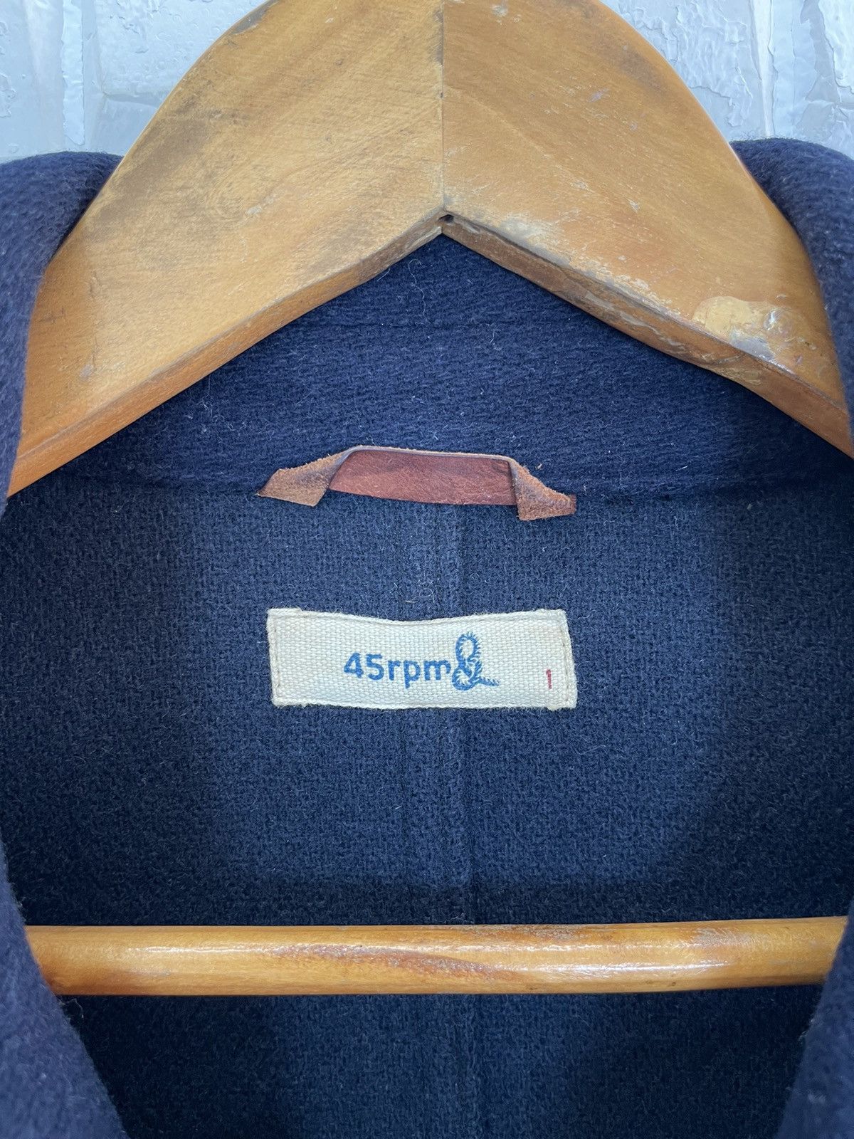 45rpm Vintage Kapital Designer 45rpm Dyed Indigo Wool Caban Size US S / EU 44-46 / 1 - 4 Thumbnail