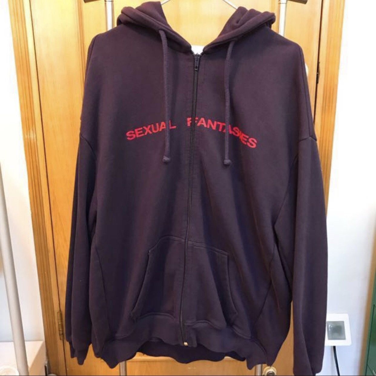 Vetements sexual fantasies purple zip up hoodie sweater | Grailed