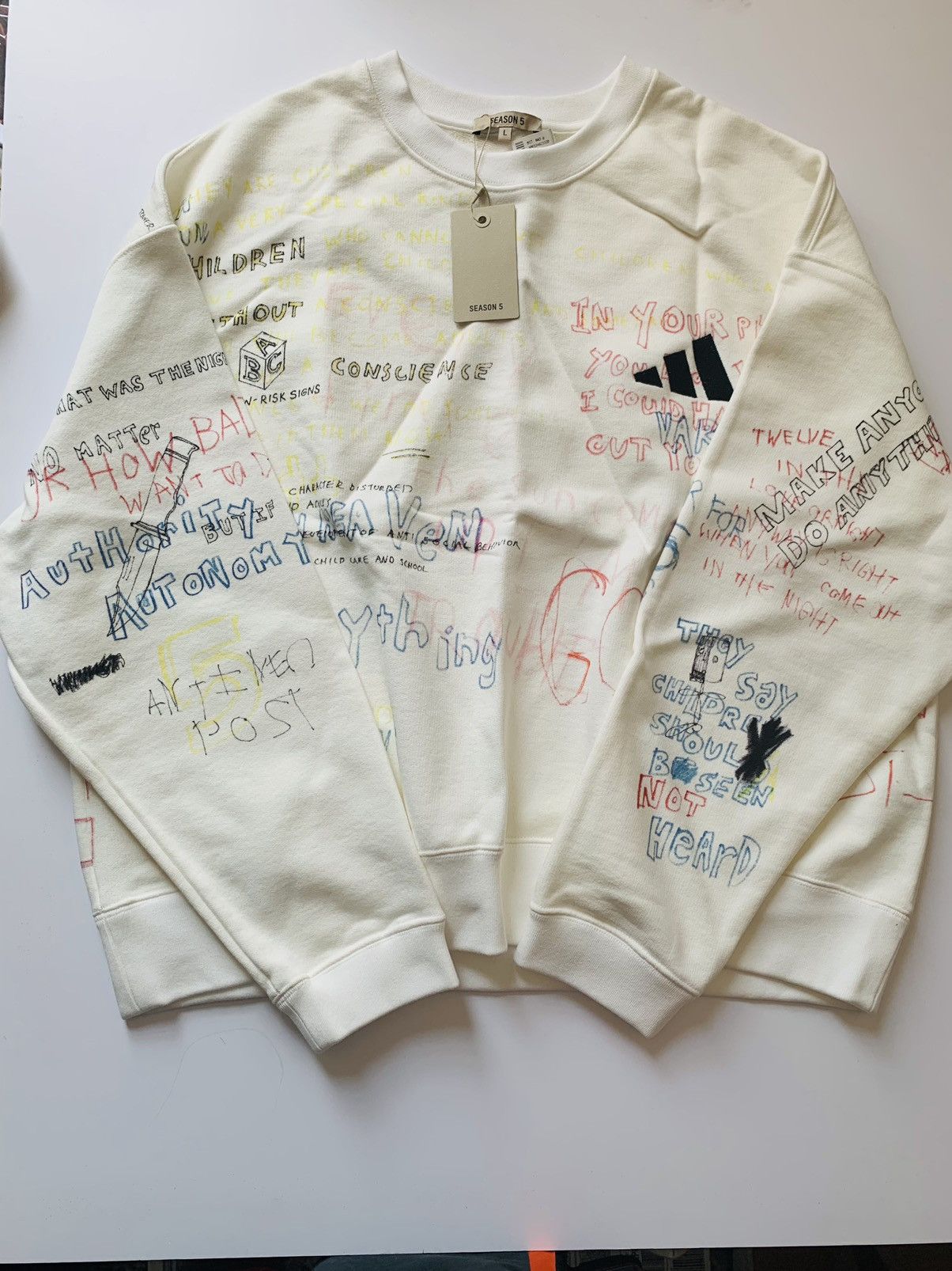 Yeezy Season Adidas Yeezy Season 5 Graffiti Crewneck Sweatshirt Grailed
