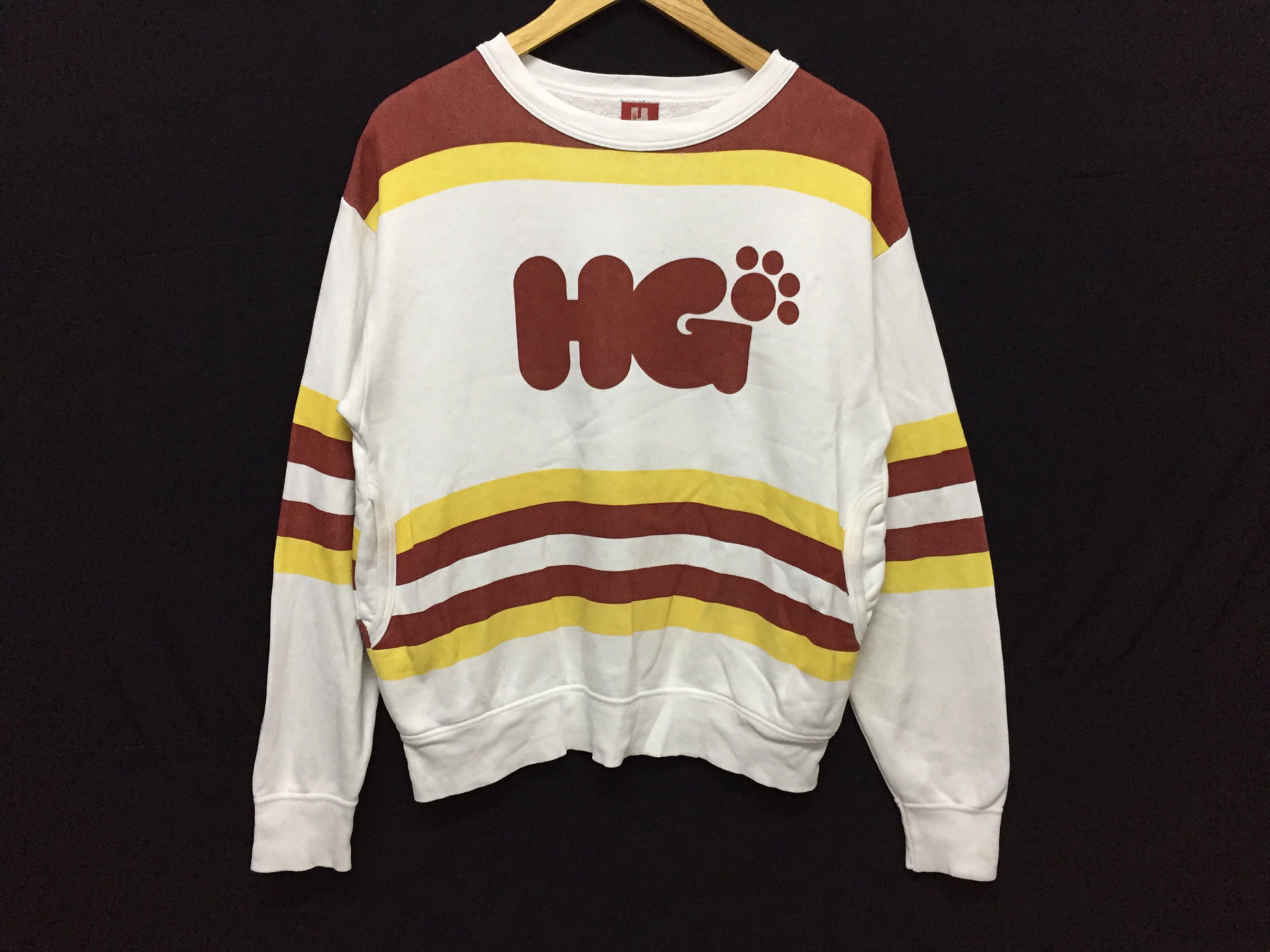 Hysteric Glamour 90's HG footprint Stripe sweatshirt Size US S / EU 44-46 / 1 - 2 Thumbnail