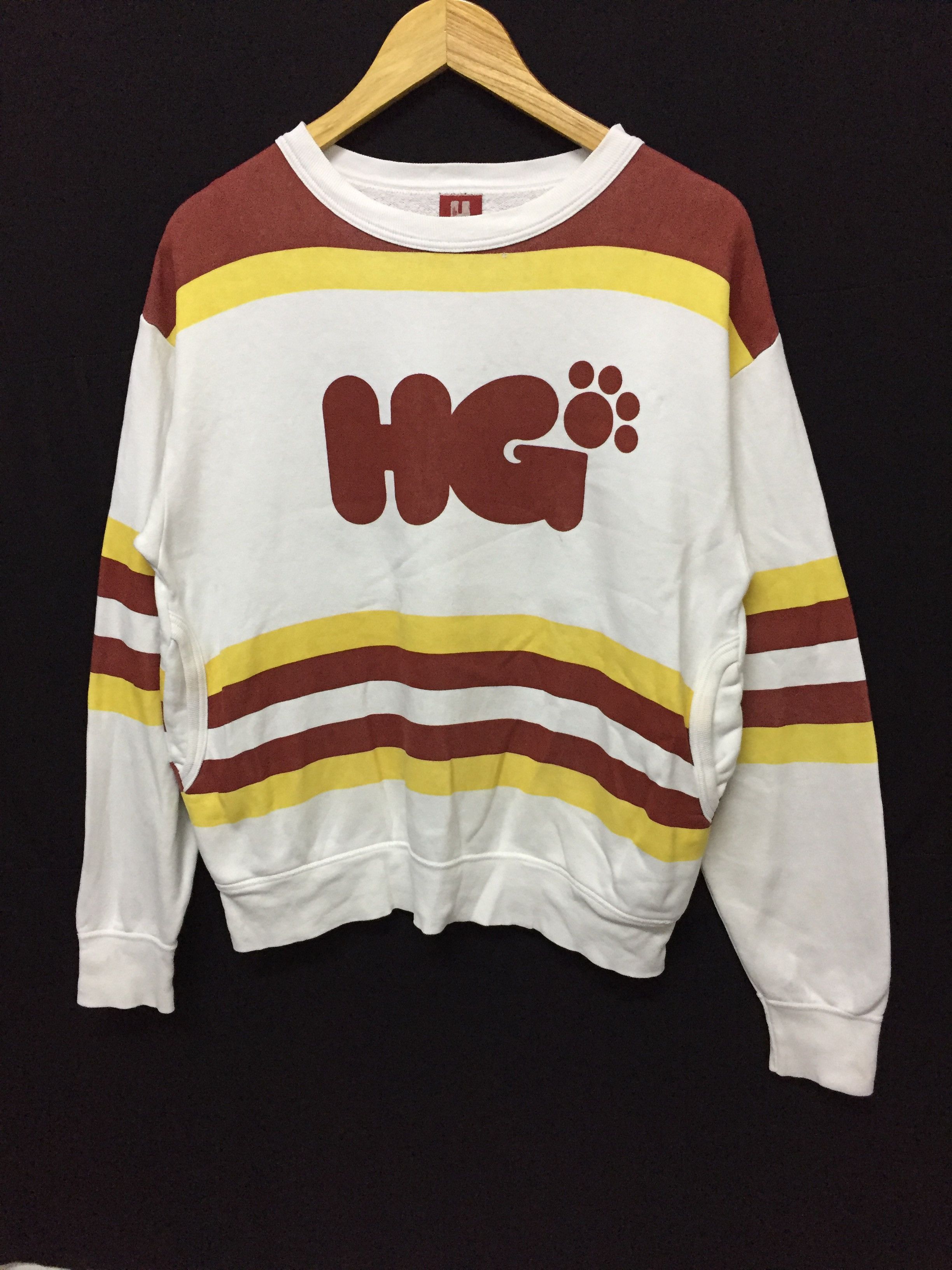 Hysteric Glamour 90's HG footprint Stripe sweatshirt Size US S / EU 44-46 / 1 - 1 Thumbnail