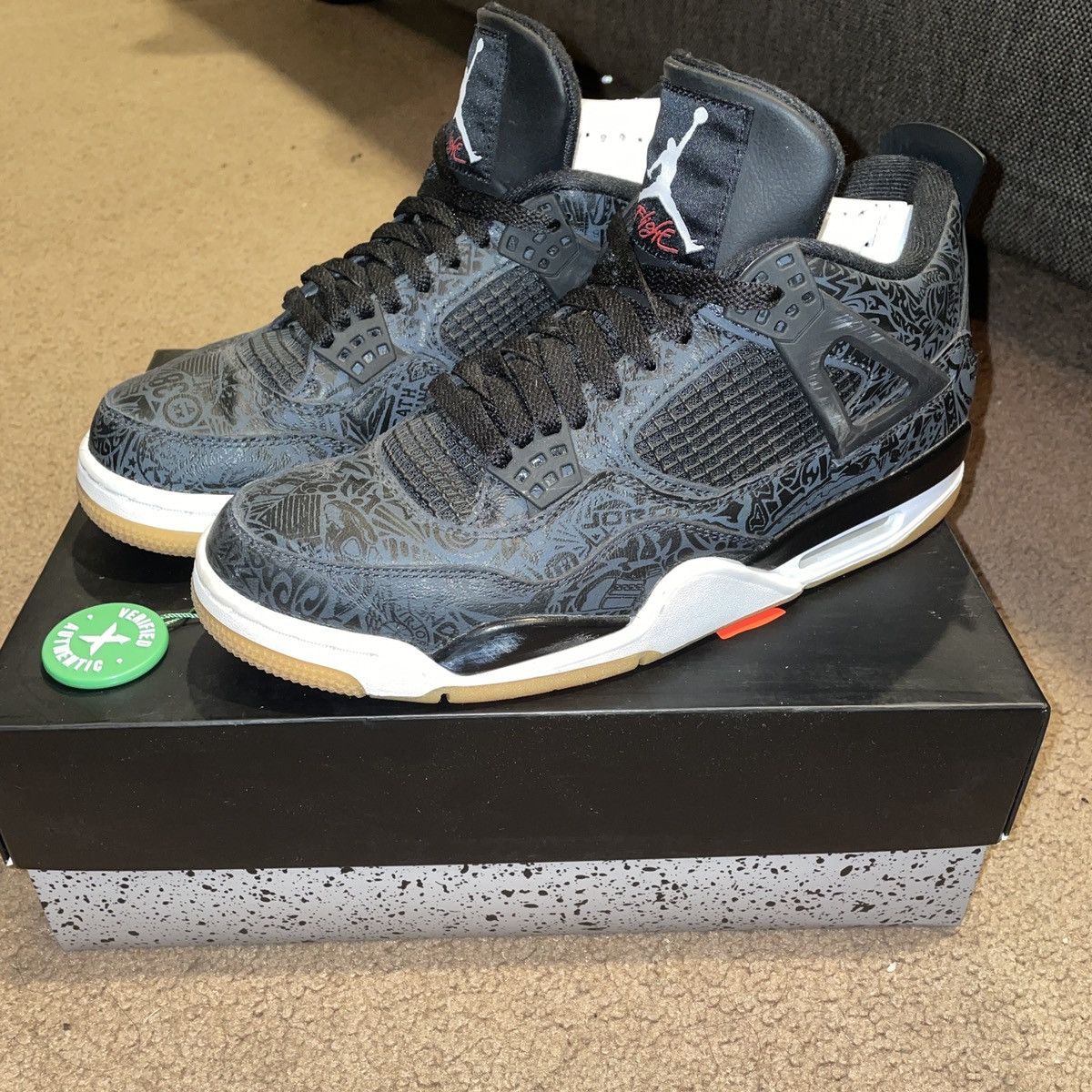 Jordan Brand × Nike Air Jordan 4 Retro Laser - 30th Anniversary 2019 Size US 9 / EU 42 - 2 Thumbnail