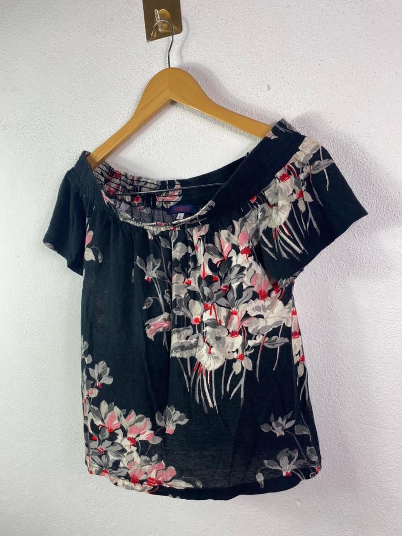 Kenzo Flower Floral Off Shoulder Top Made In Italy