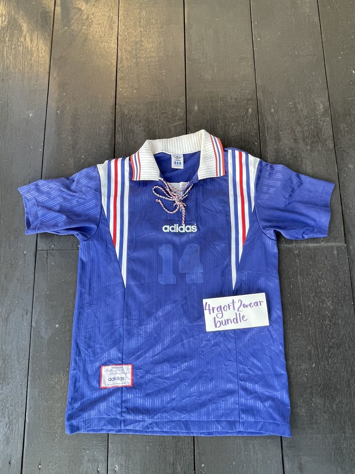 Adidas × Descente × Vintage Adidas x Descente Vintage Collar Jersey France Very Rare Size US S / EU 44-46 / 1 - 9 Thumbnail