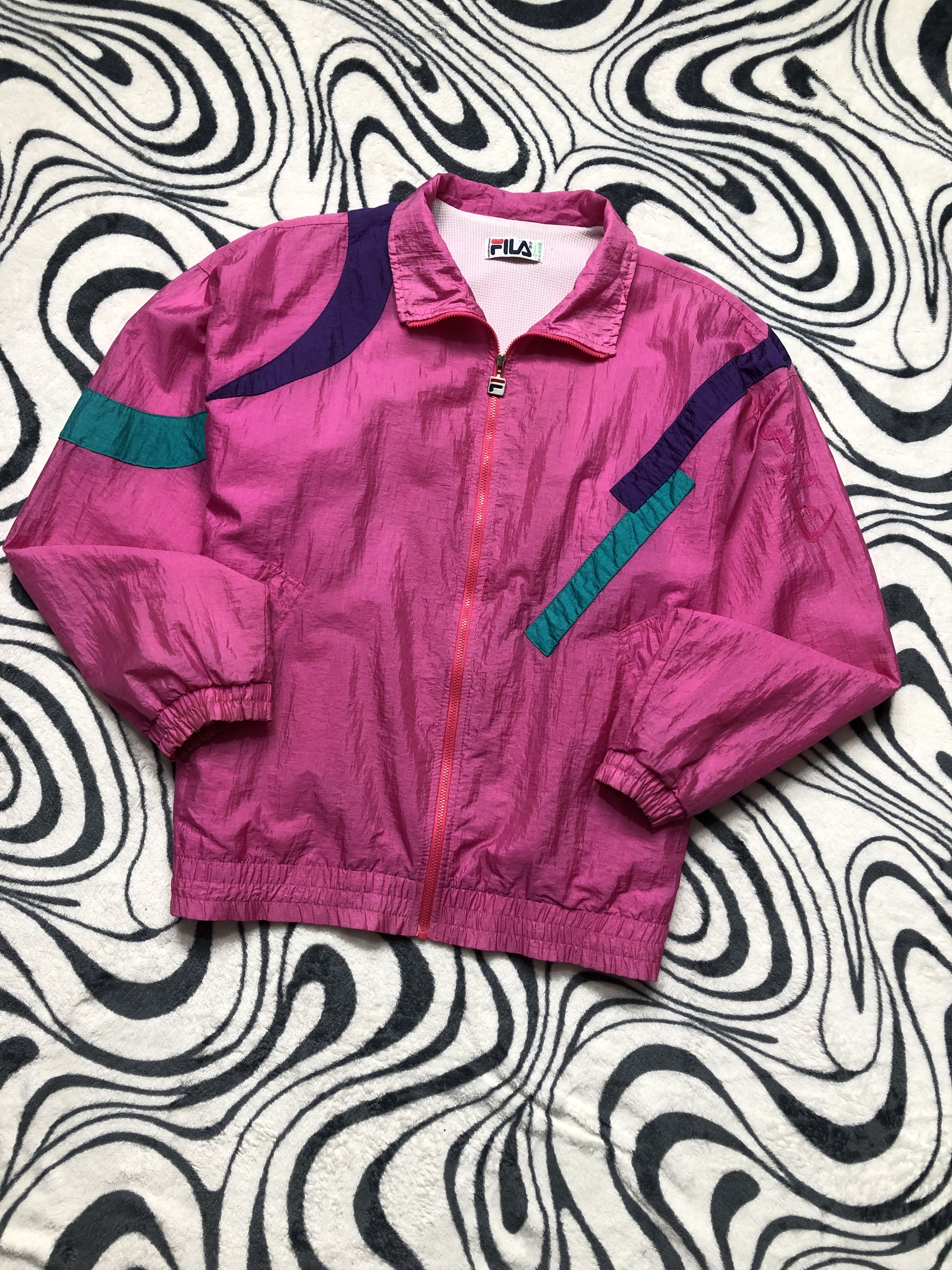 Fila Fila 90s Vintage Womens Nylon Track Suit Jacket + Pants Size M / US 6-8 / IT 42-44 - 2 Thumbnail