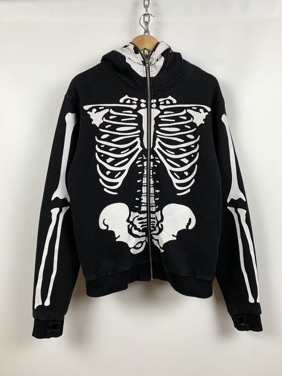 Japanese Brand Vintage Skeleton Zip Up Hoodie Kanye West Style Like LRG Size US M / EU 48-50 / 2 - 5 Thumbnail