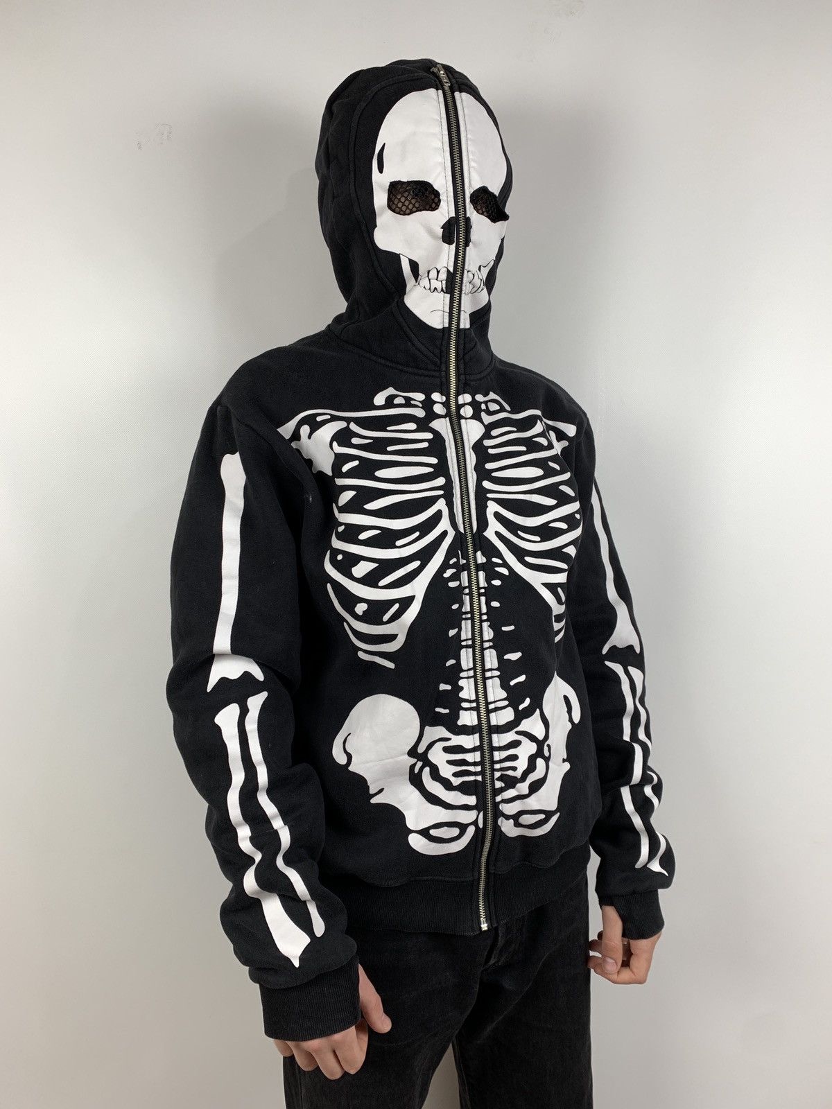 Japanese Brand Vintage Skeleton Zip Up Hoodie Kanye West Style Like LRG Size US M / EU 48-50 / 2 - 2 Thumbnail