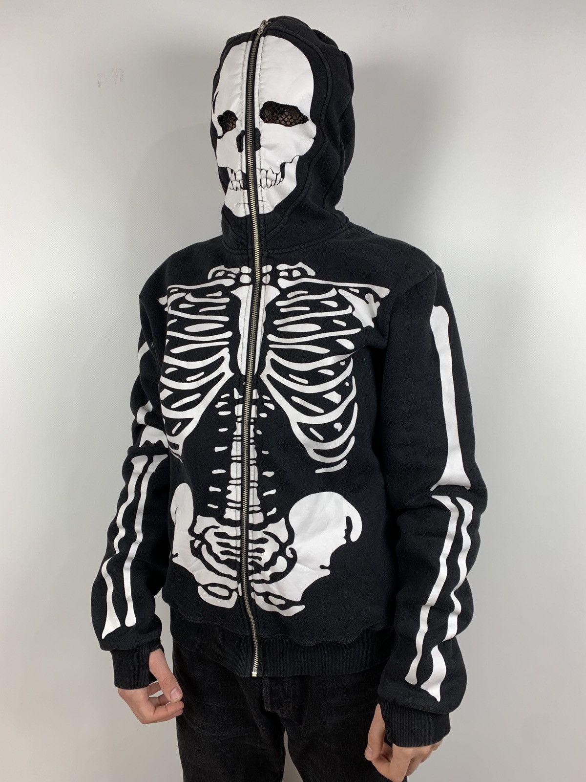 Japanese Brand Vintage Skeleton Zip Up Hoodie Kanye West Style Like LRG Size US M / EU 48-50 / 2 - 1 Thumbnail