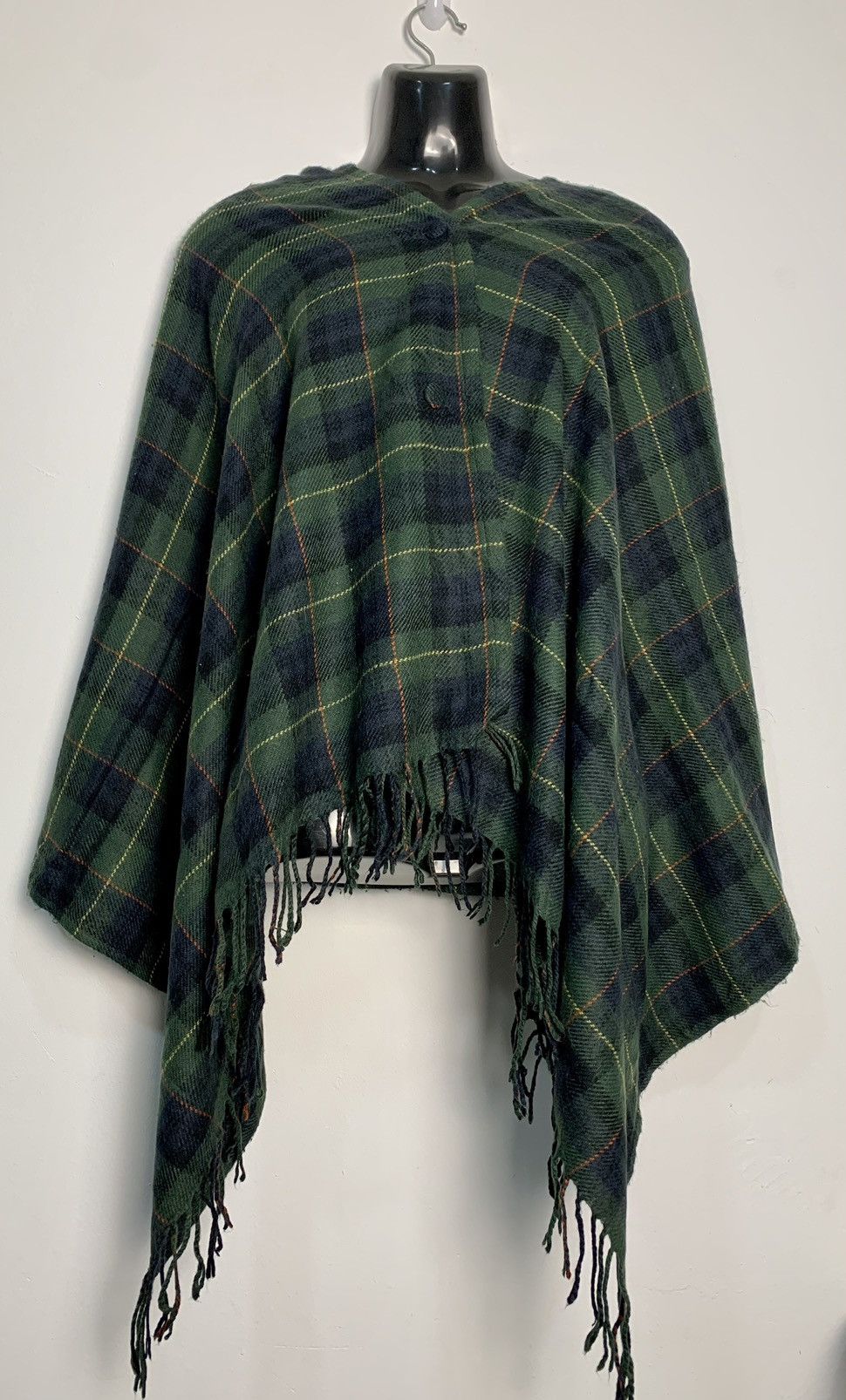 Vintage Green Plaid poncho Size US M / EU 48-50 / 2 - 1 Thumbnail