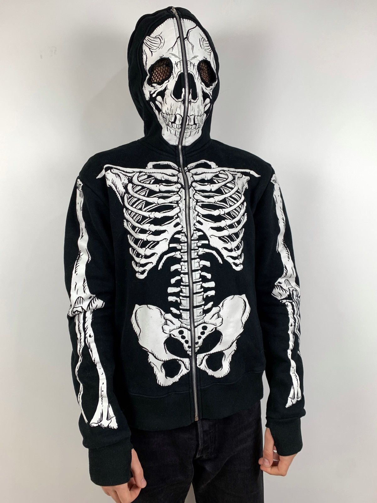 Japanese Brand Vintage Skeleton Zip Up Hoodie Kanye West Style Like LRG Size US S / EU 44-46 / 1 - 6 Thumbnail