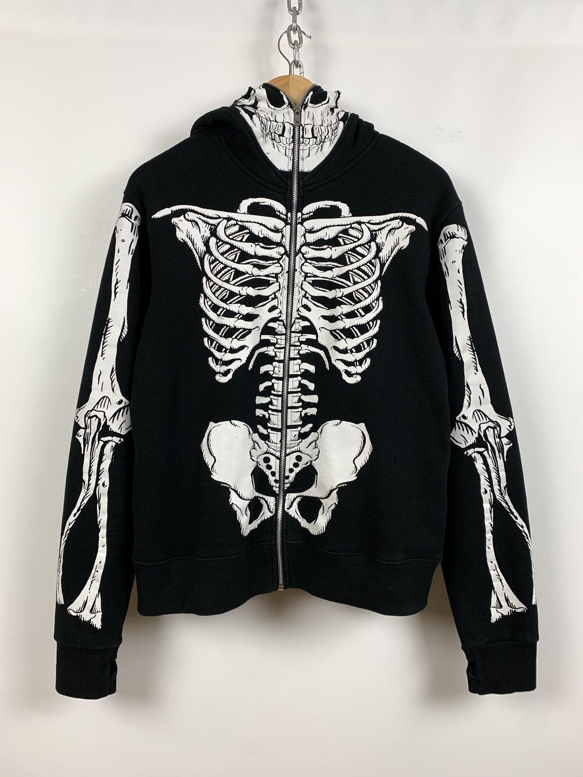 Japanese Brand Vintage Skeleton Zip Up Hoodie Kanye West Style Like LRG Size US S / EU 44-46 / 1 - 9 Thumbnail