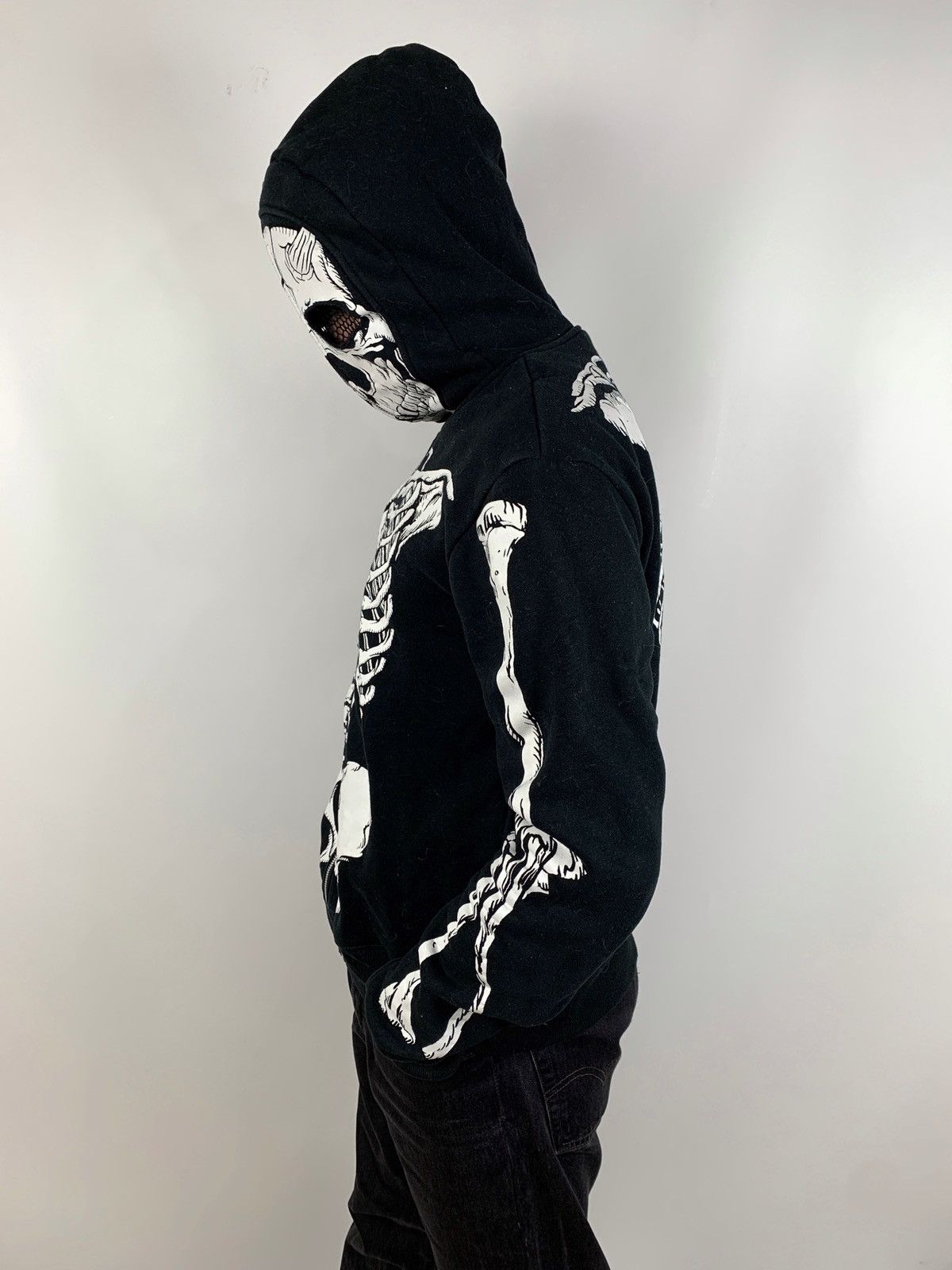 Japanese Brand Vintage Skeleton Zip Up Hoodie Kanye West Style Like LRG Size US S / EU 44-46 / 1 - 4 Thumbnail