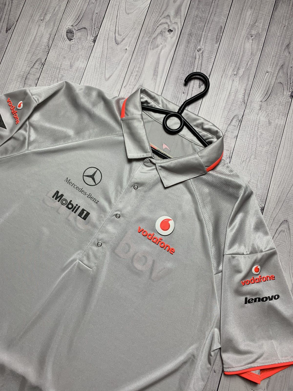 Mercedes-Benz × Vintage Vintage Racing jersey polo Mercedes Benz official silver Size US XL / EU 56 / 4 - 2 Thumbnail