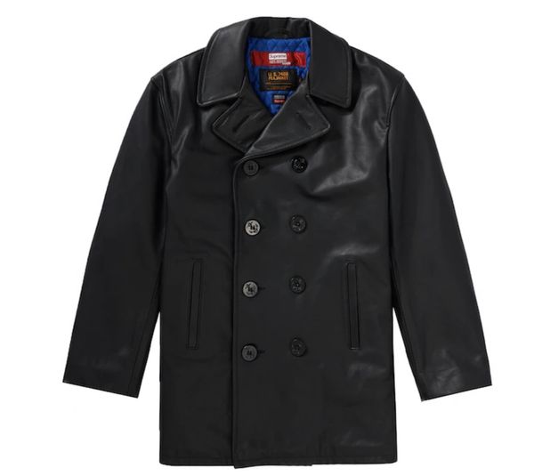 Supreme Supreme JUNYA WATANABE CDG MAN Schott Leather Peacoat