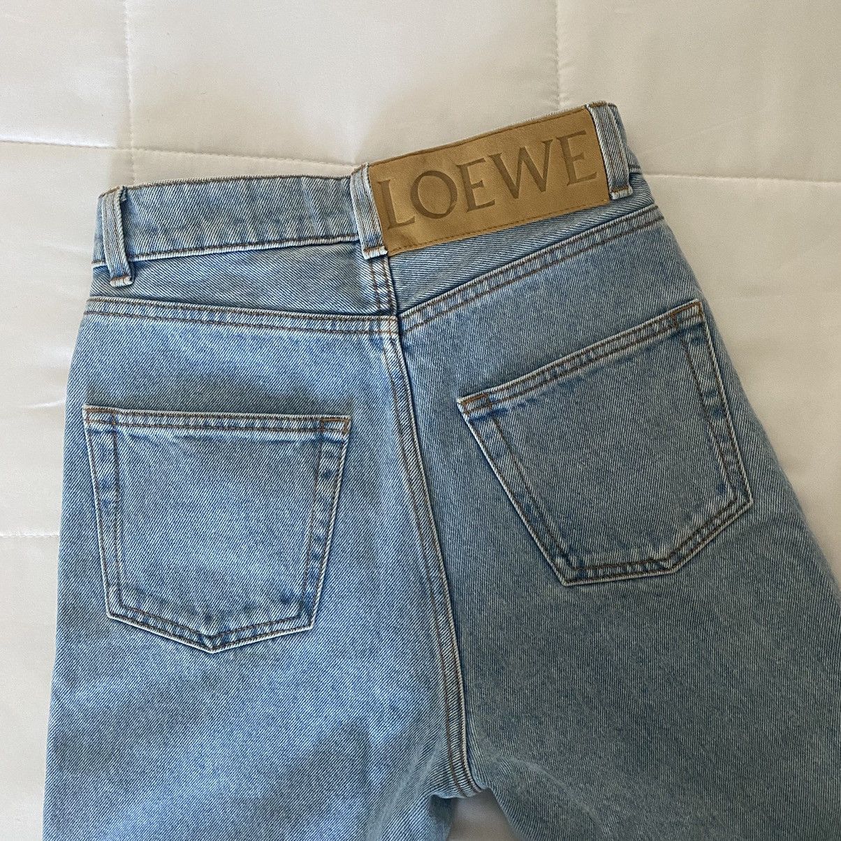 image of Loewe High Rise Tapered Jeans in Blue, Women's (Size 24)